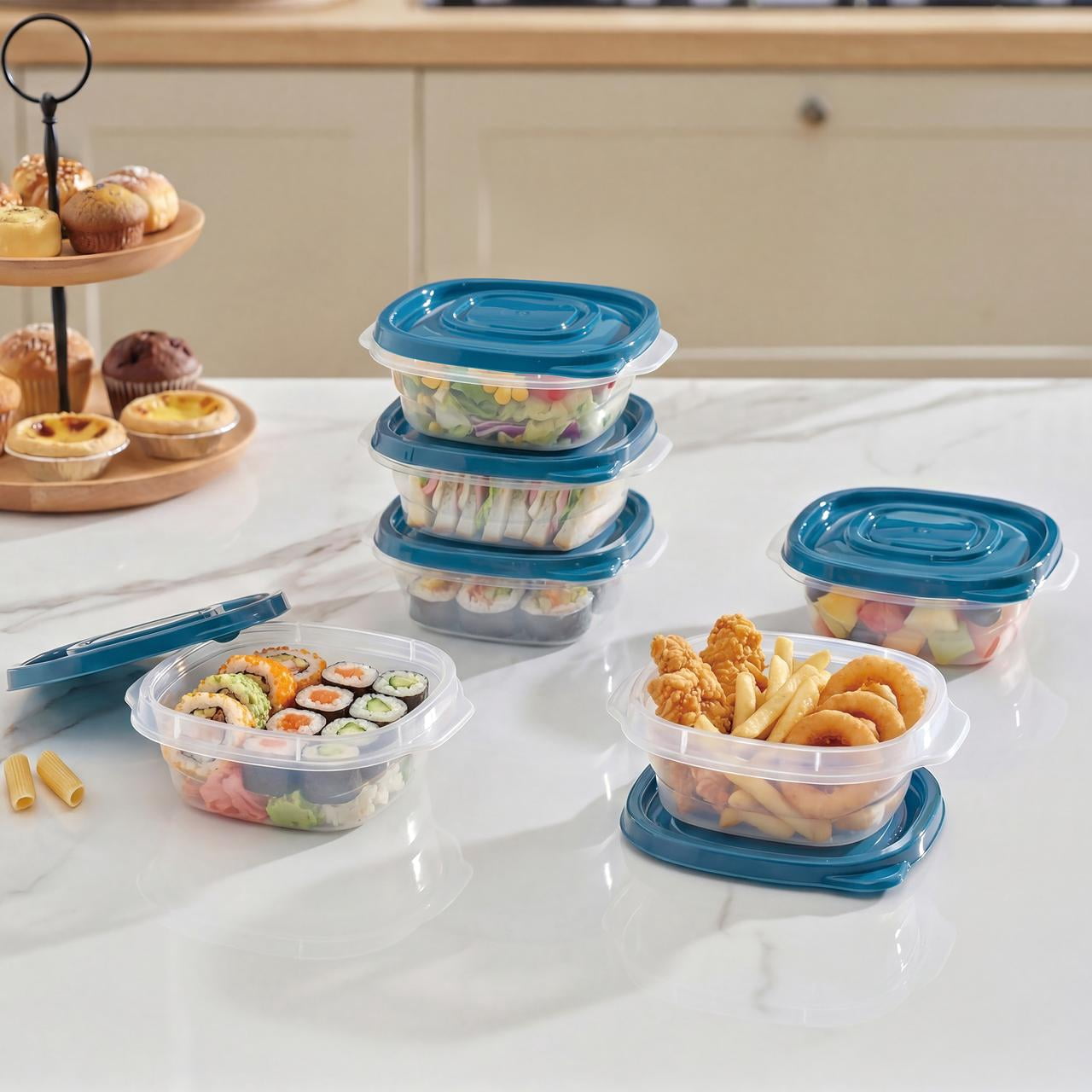 Best Food Storage - Semi Durable Square 1.26cup Plastic Food