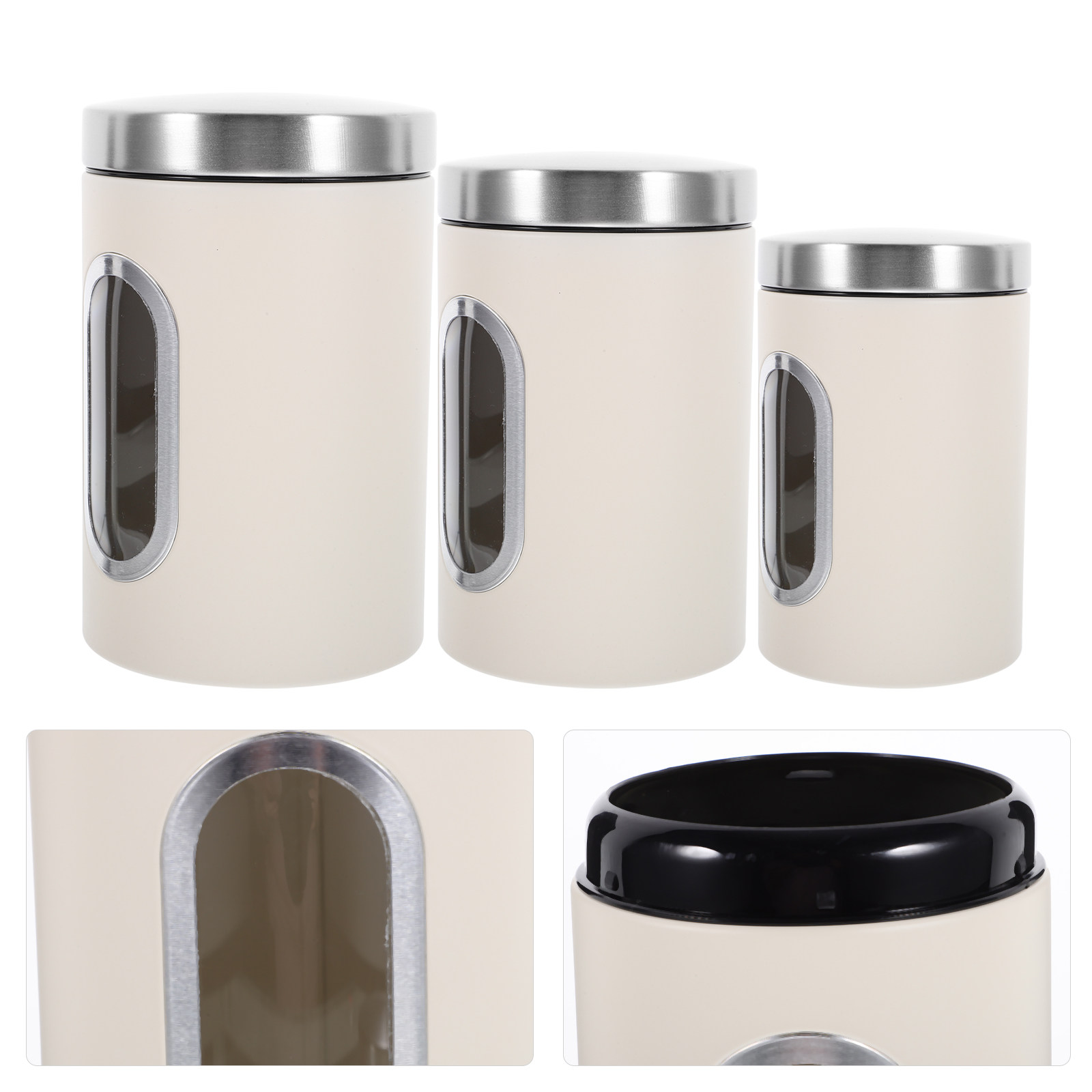 Food Storage Pantry - 3Pcs Storage Jar Set Airtight Tea