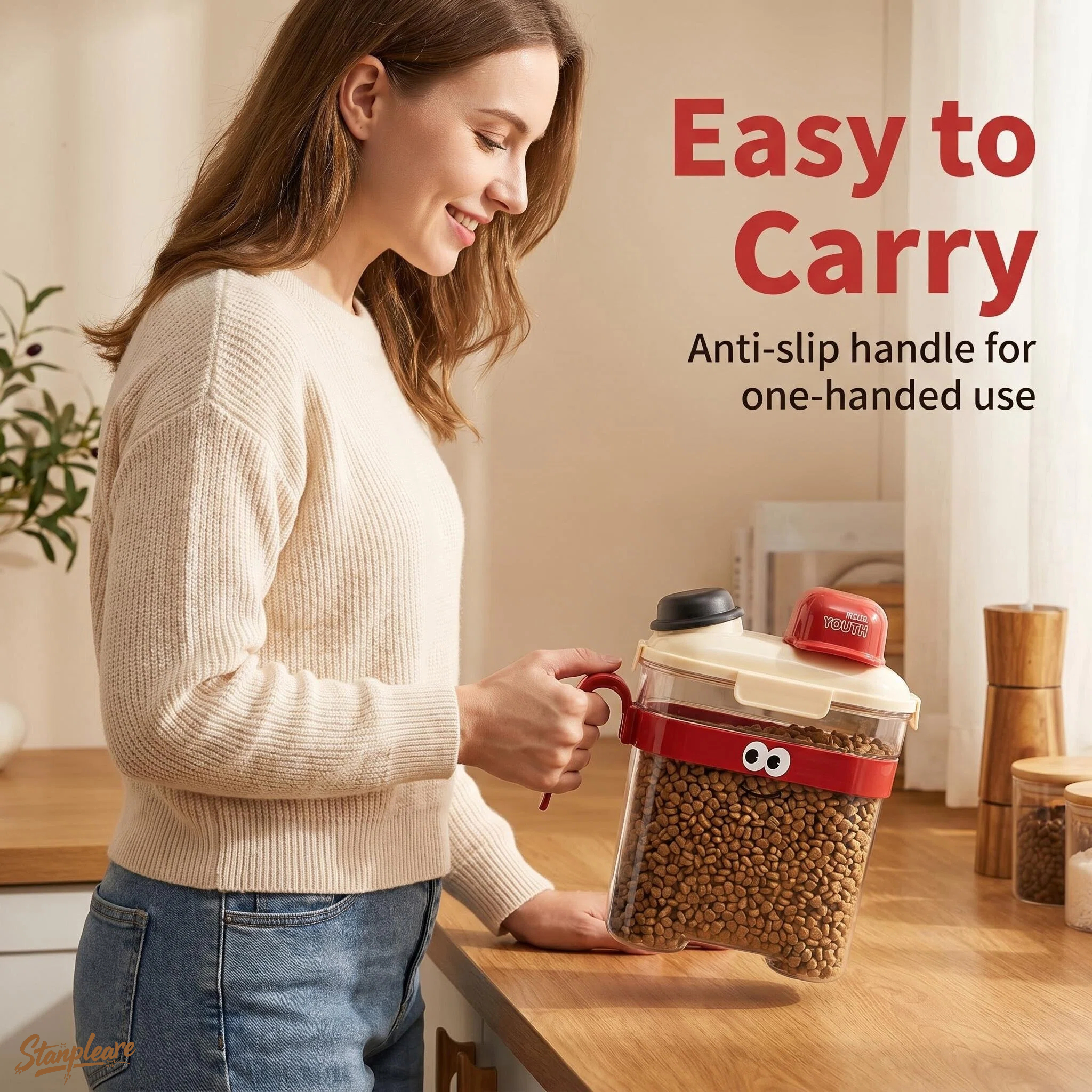 Food Storage For Dog - Transparent Airtight Pet Food Storage Container