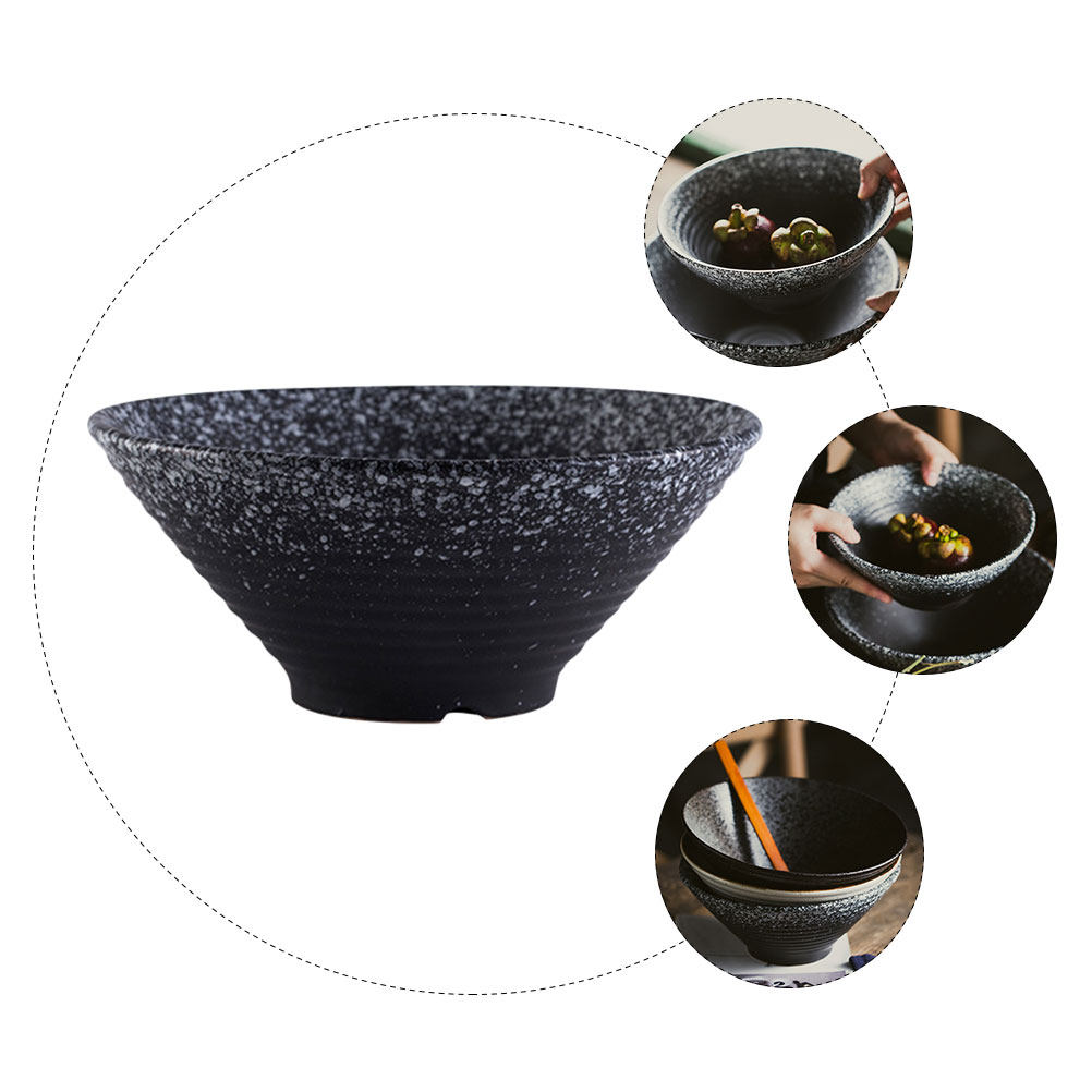 Food Storage For Restaurant - 1Pcs Ceramic Ramen Bowl Black Creative