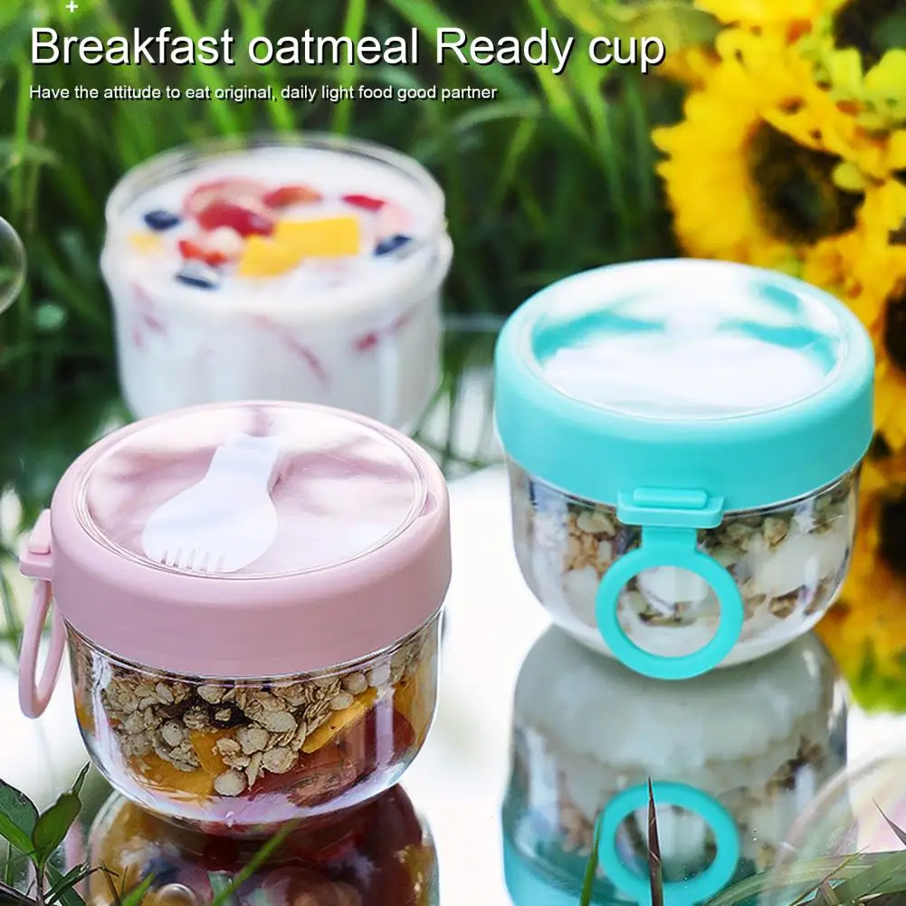 Food Storage Yogurt - 600ml Oatmeal Cup Airtight Lid Thickened