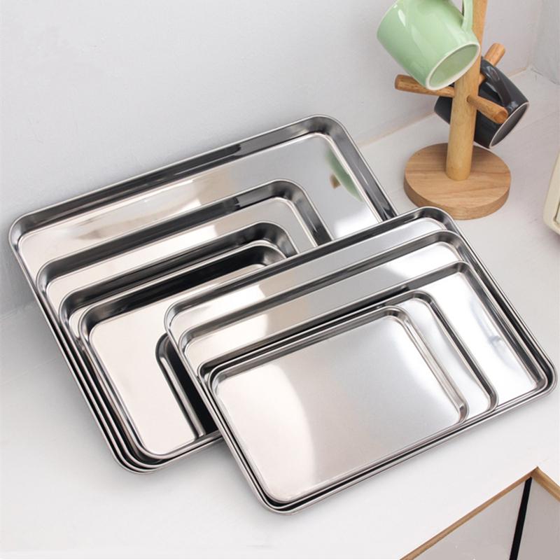 Food Storage For Restaurant - Stainless Steel Rectangle Food Storage Trays