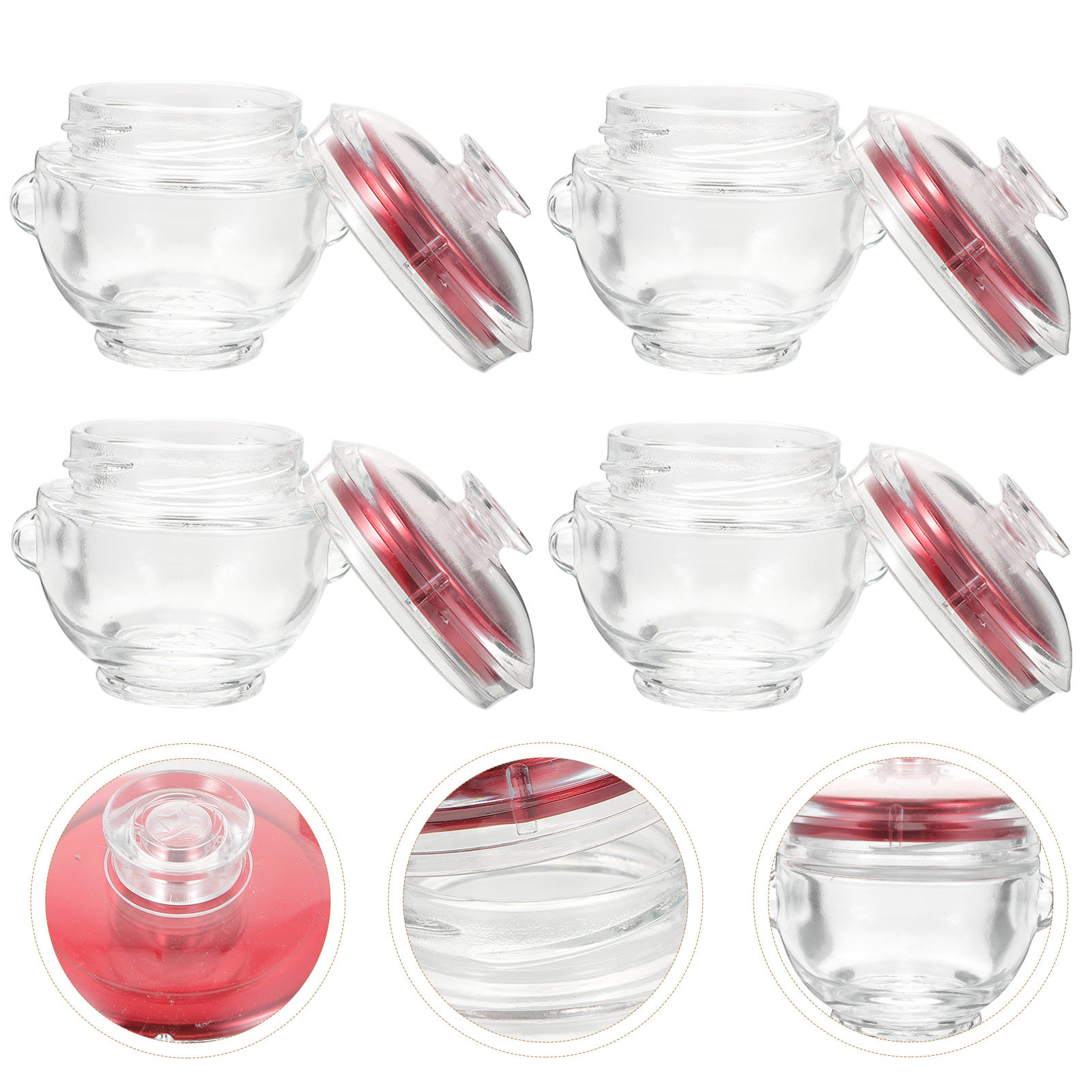 Food Storage Containers Glass - 4Pcs Glass Cubilose Bottles Sealed Storage
