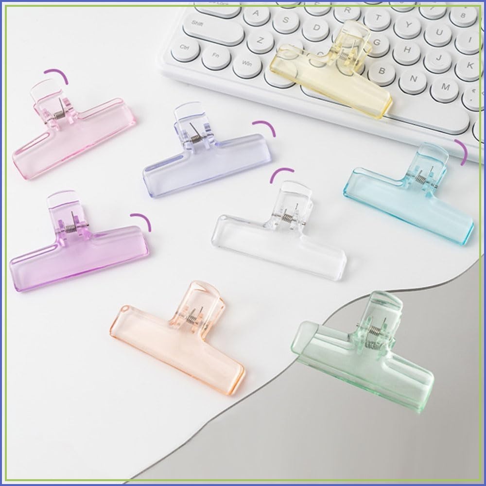 Food Storage Plastic Bag - 16 Pcs Clear Binder Clips, Plastic