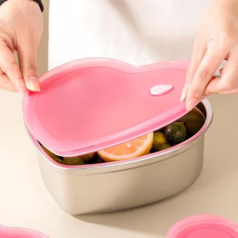 Food Storage Containers Xl - Love-shaped Kitchen Food Organizers With Lids