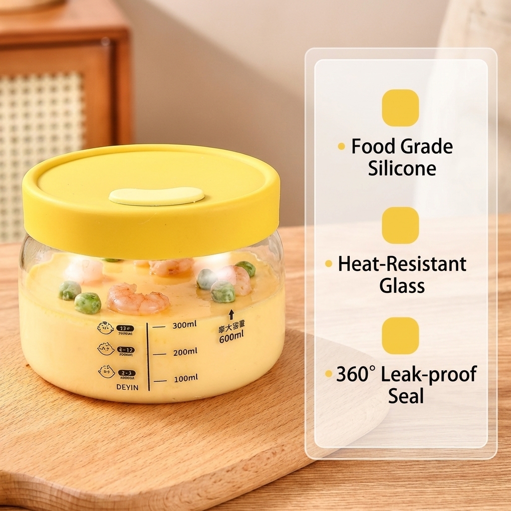 Yellow Glass Food Storage Cont - Food Storage Yellow ulasan dan harga