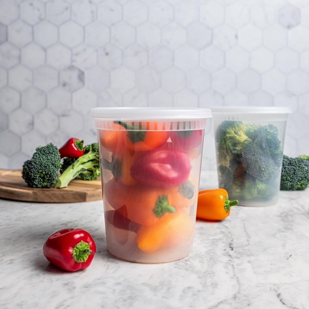 Bulk 240-Pack 32oz Plastic Qua - Food Storage Quart Containers ulasan dan harga