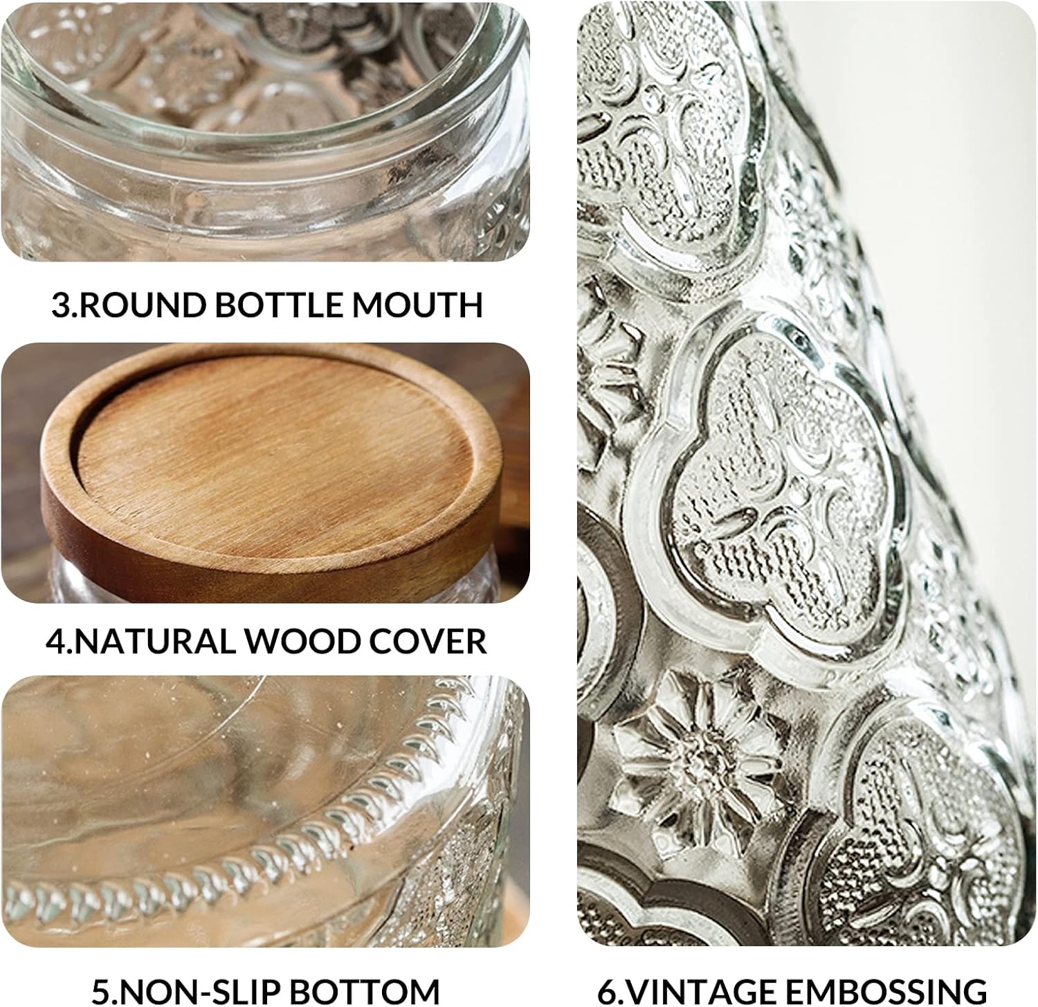 35oz/1000ml Glass Storage Jars - Food Storage Containers Glass ulasan dan harga