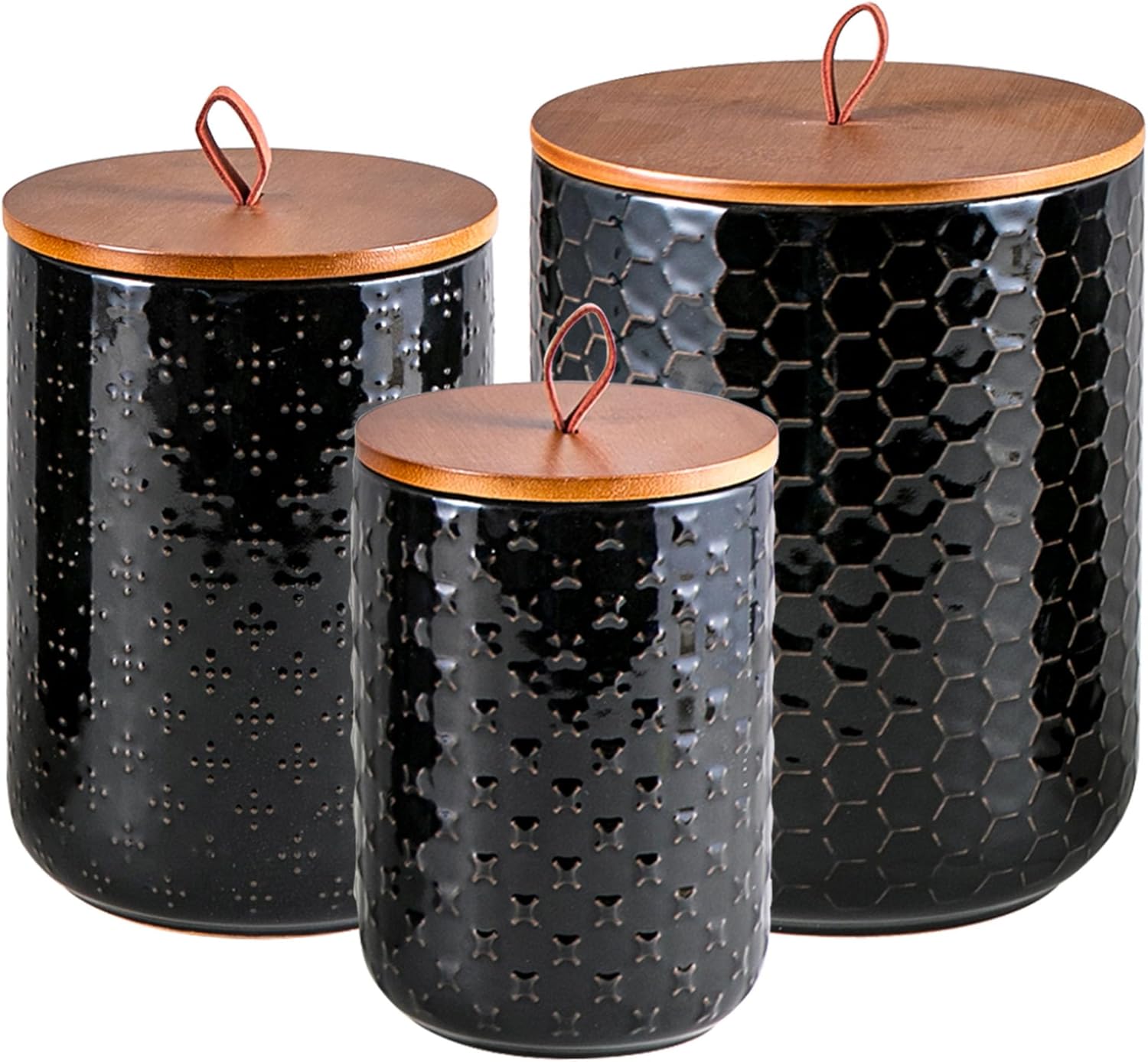Black Ceramic Canister Set wit - Food Storage Jar Set ulasan dan harga
