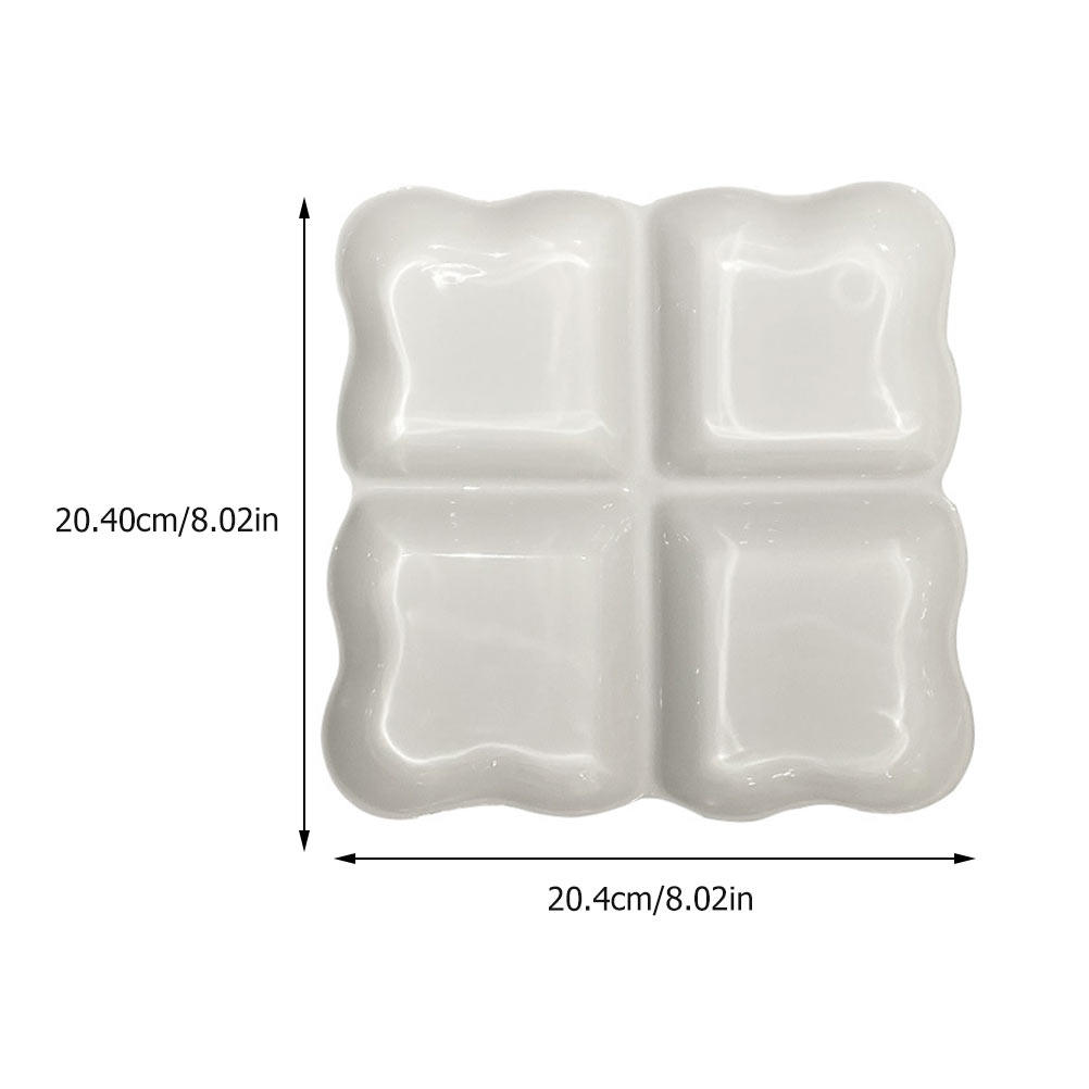 4 Compartment Ceramic Snack Di - Food Storage Home ulasan dan harga