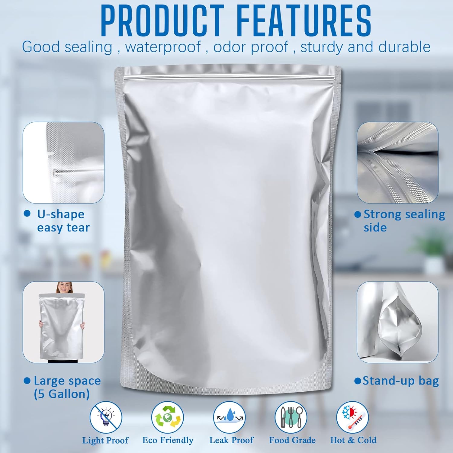 15 Pack 5 Gallon Mylar Bags wi - Food Storage Oxygen Absorbers ulasan dan harga