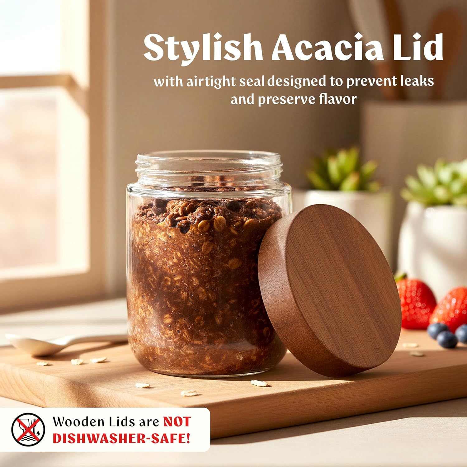 Overnight Oats Containers with - Food Storage Containers Glass ulasan dan harga