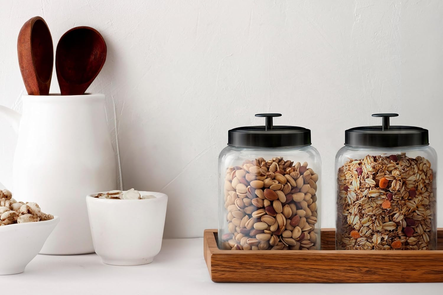 Glass Kitchen Canister Set, Fo - Food Storage Pantry ulasan dan harga