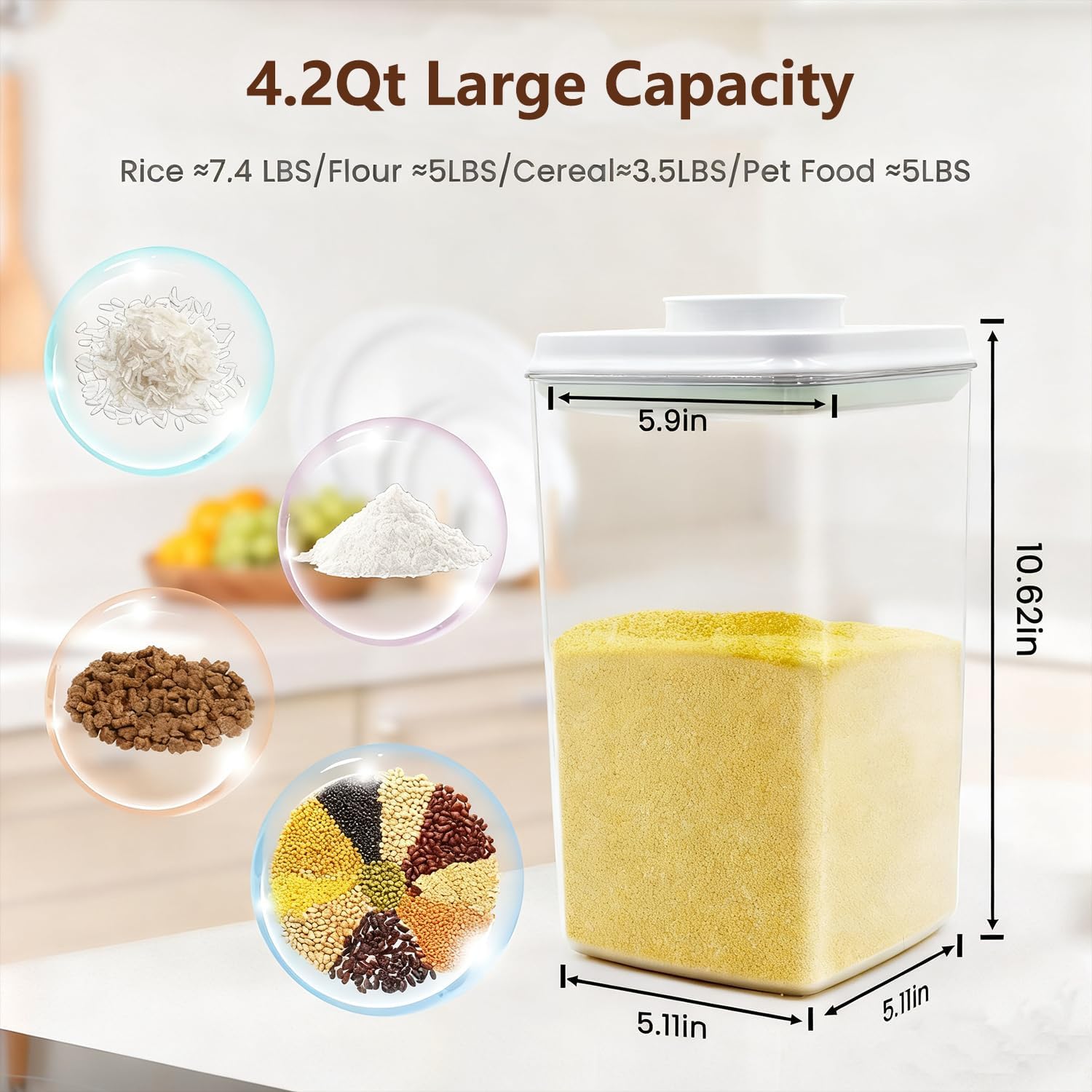 4 Pcs Large Pop Airtight Food  - Food Storage Pantry ulasan dan harga