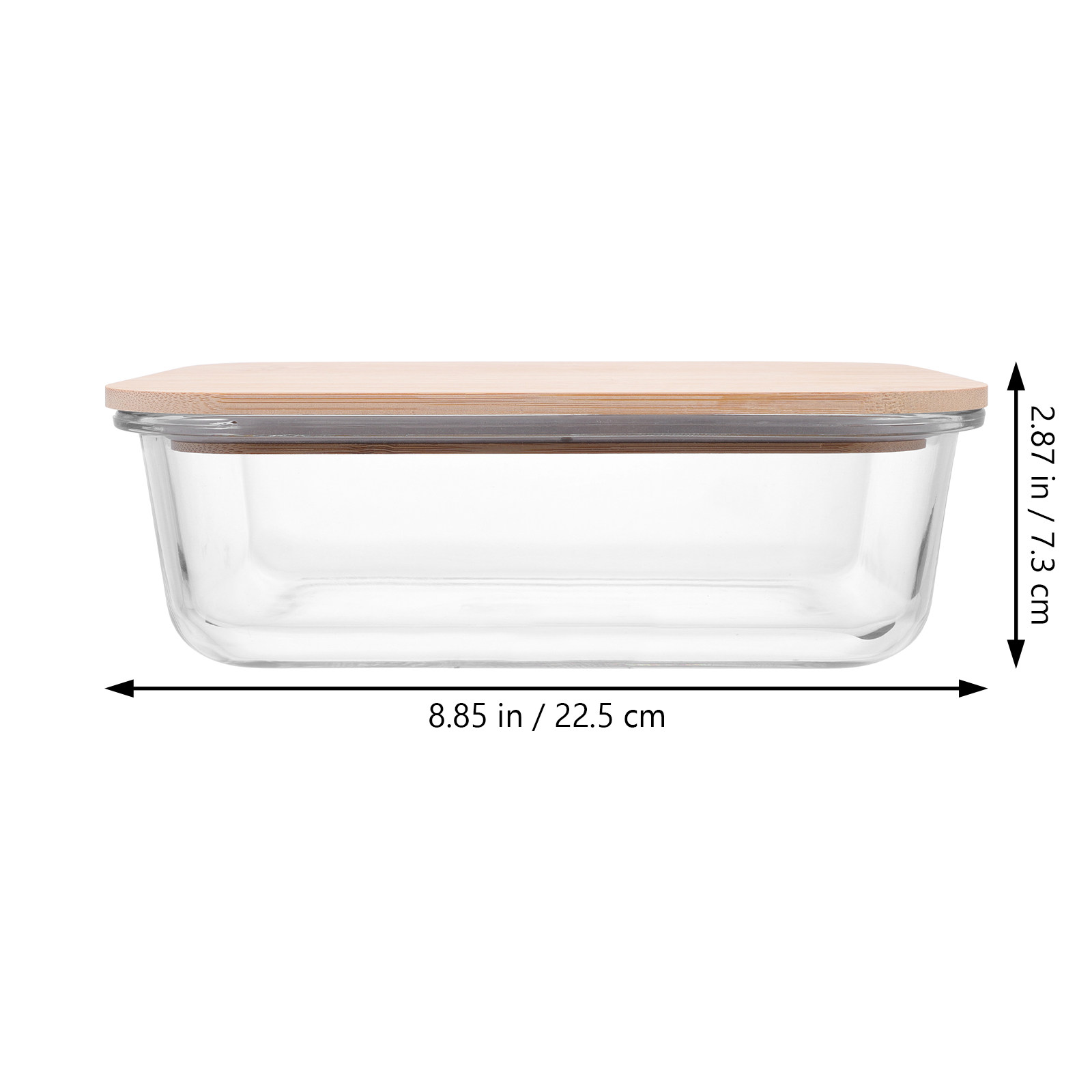 Bamboo Wood Lid Glass Food Con - Food Storage Home ulasan dan harga