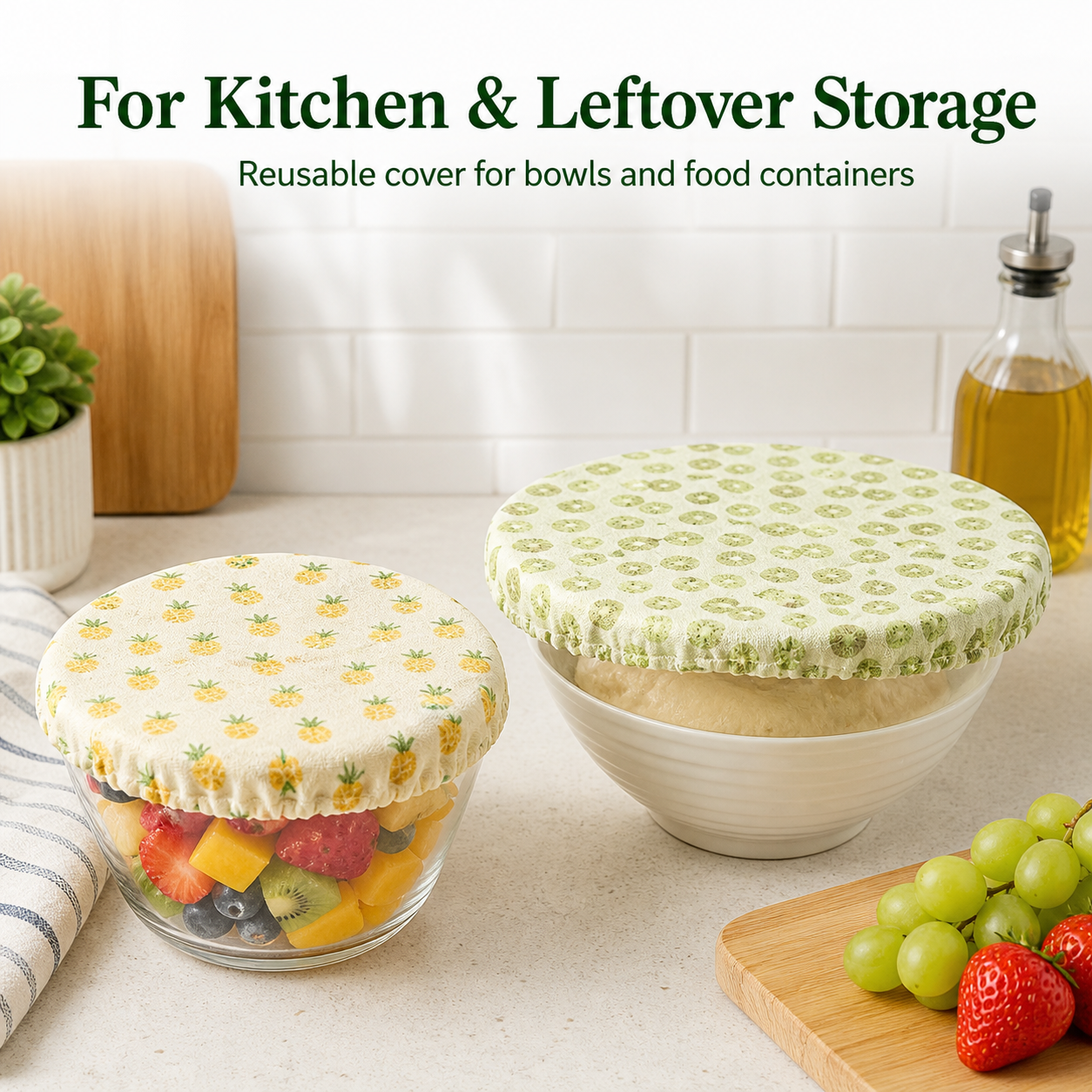 Cotton Bowl Cover, Elastic Edg - Food Storage Yellow ulasan dan harga