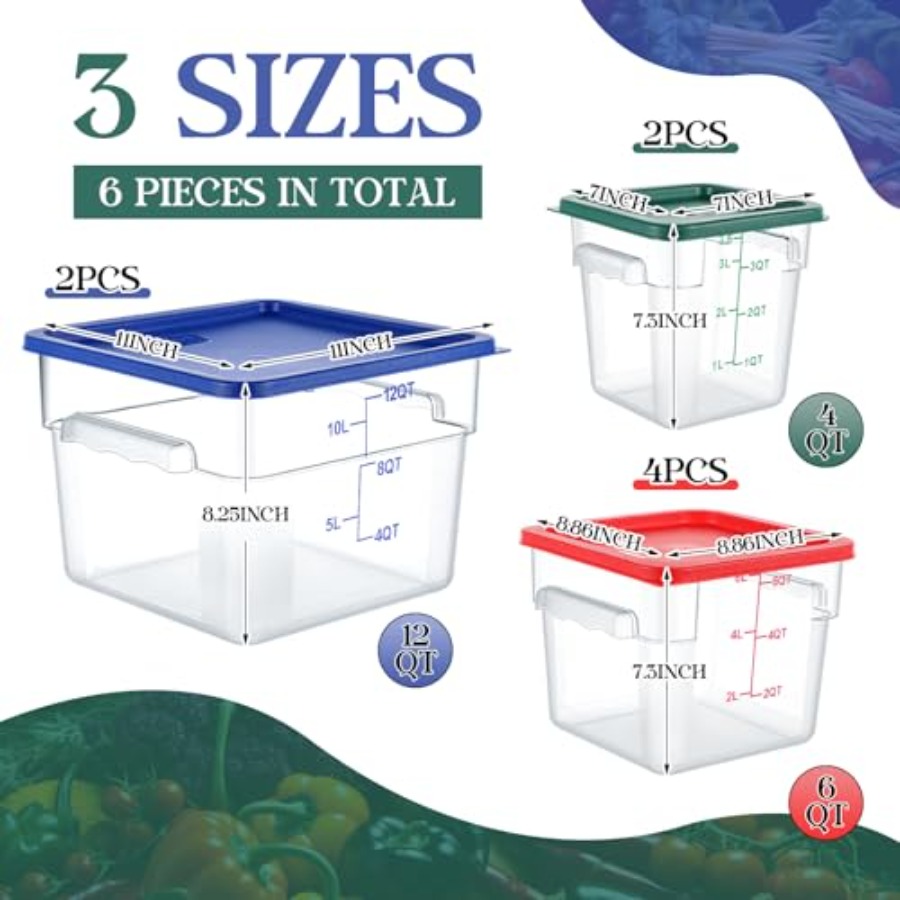 8 Set Square Food Storage Cont - Food Storage Quart Containers ulasan dan harga