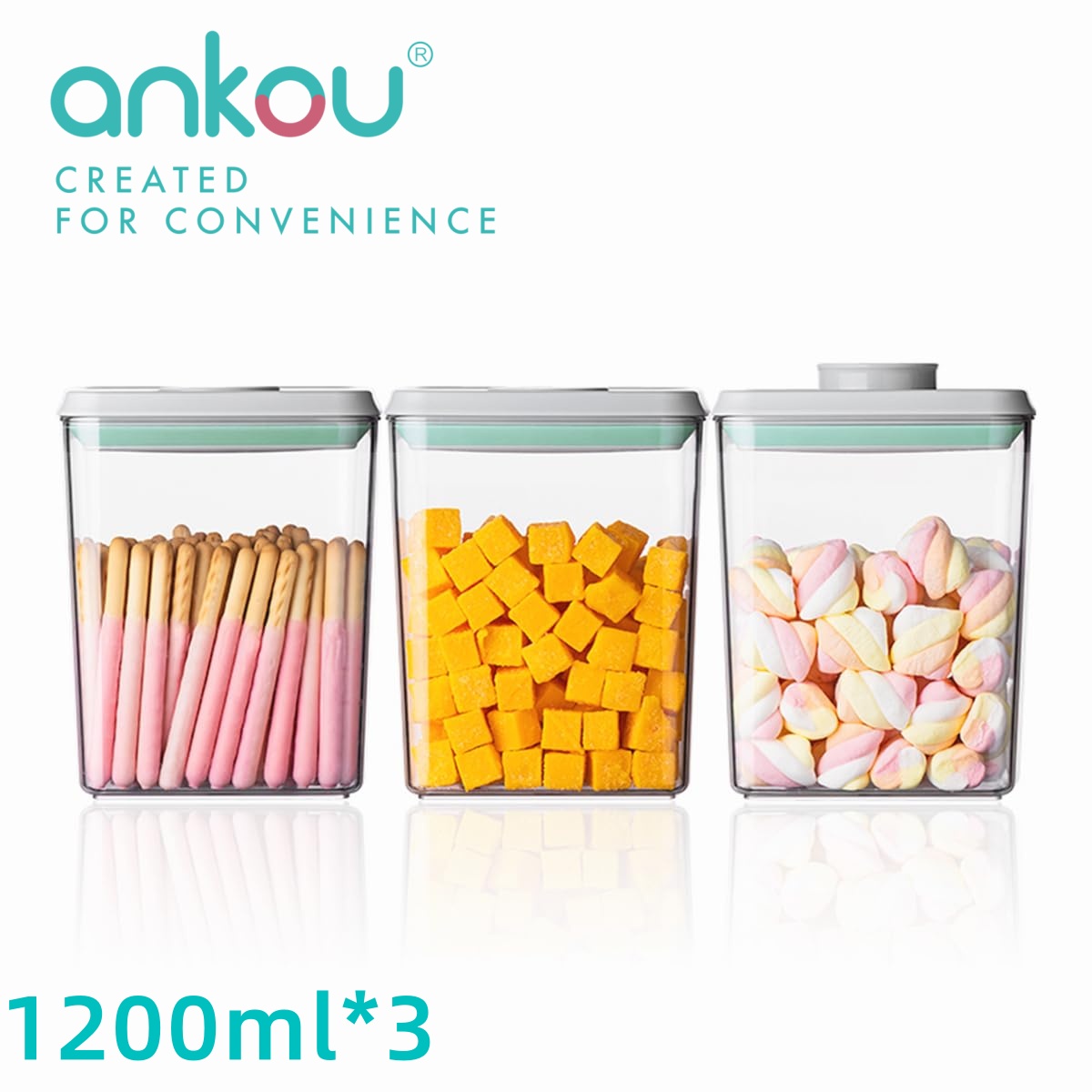 Ankou 3Pcs 1.2L Pop Airtight F - Food Storage Pantry ulasan dan harga