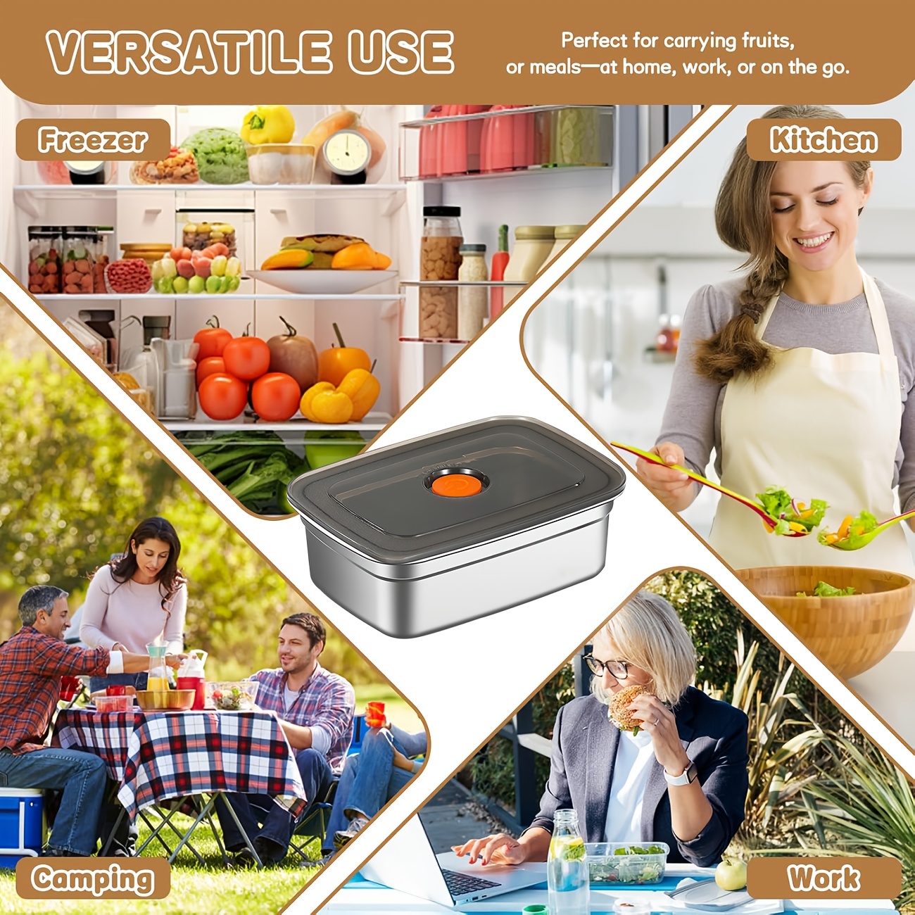 10-Piece Stainless Steel Food  - Food Storage For Restaurant ulasan dan harga