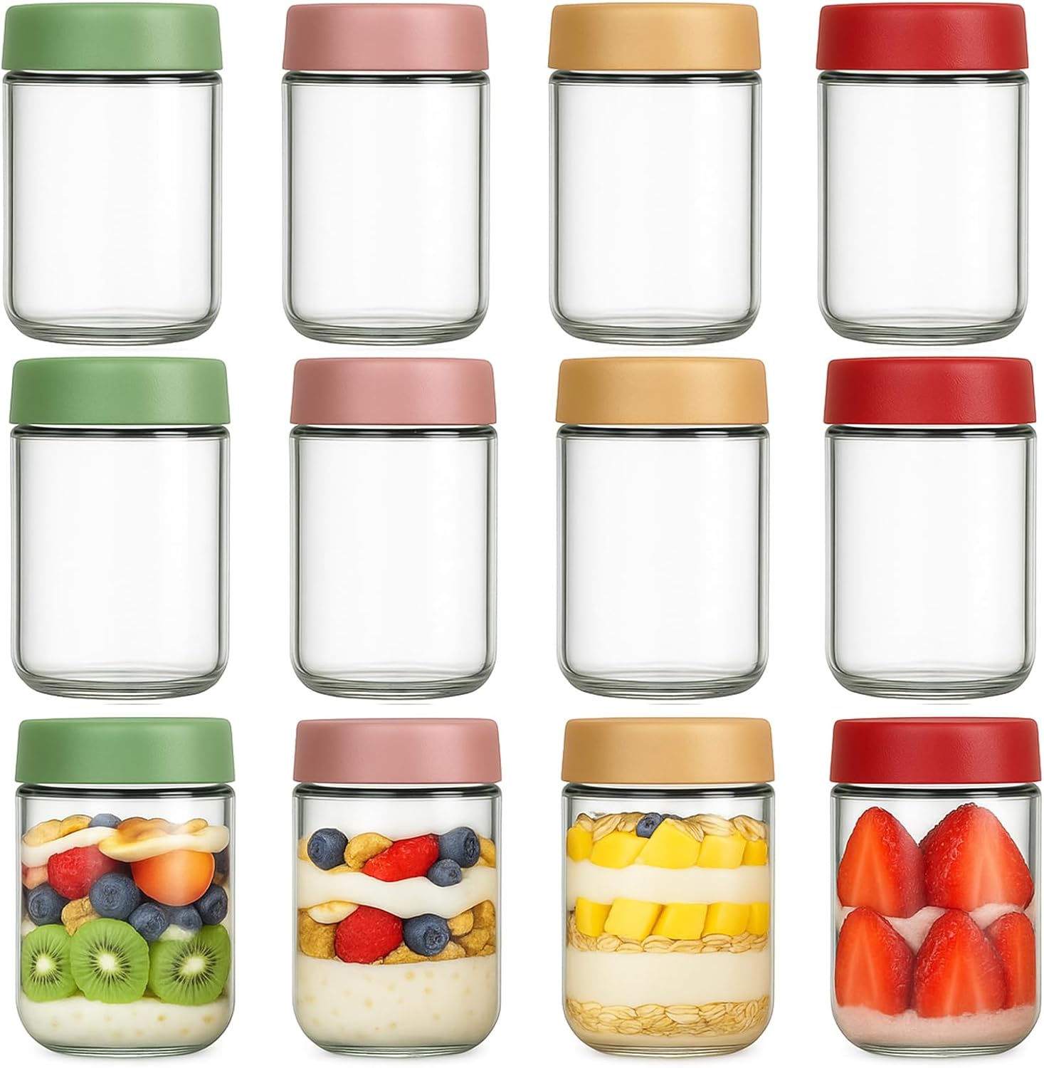 12 Pack Overnight Oats Contain - Food Storage Containers Glass ulasan dan harga