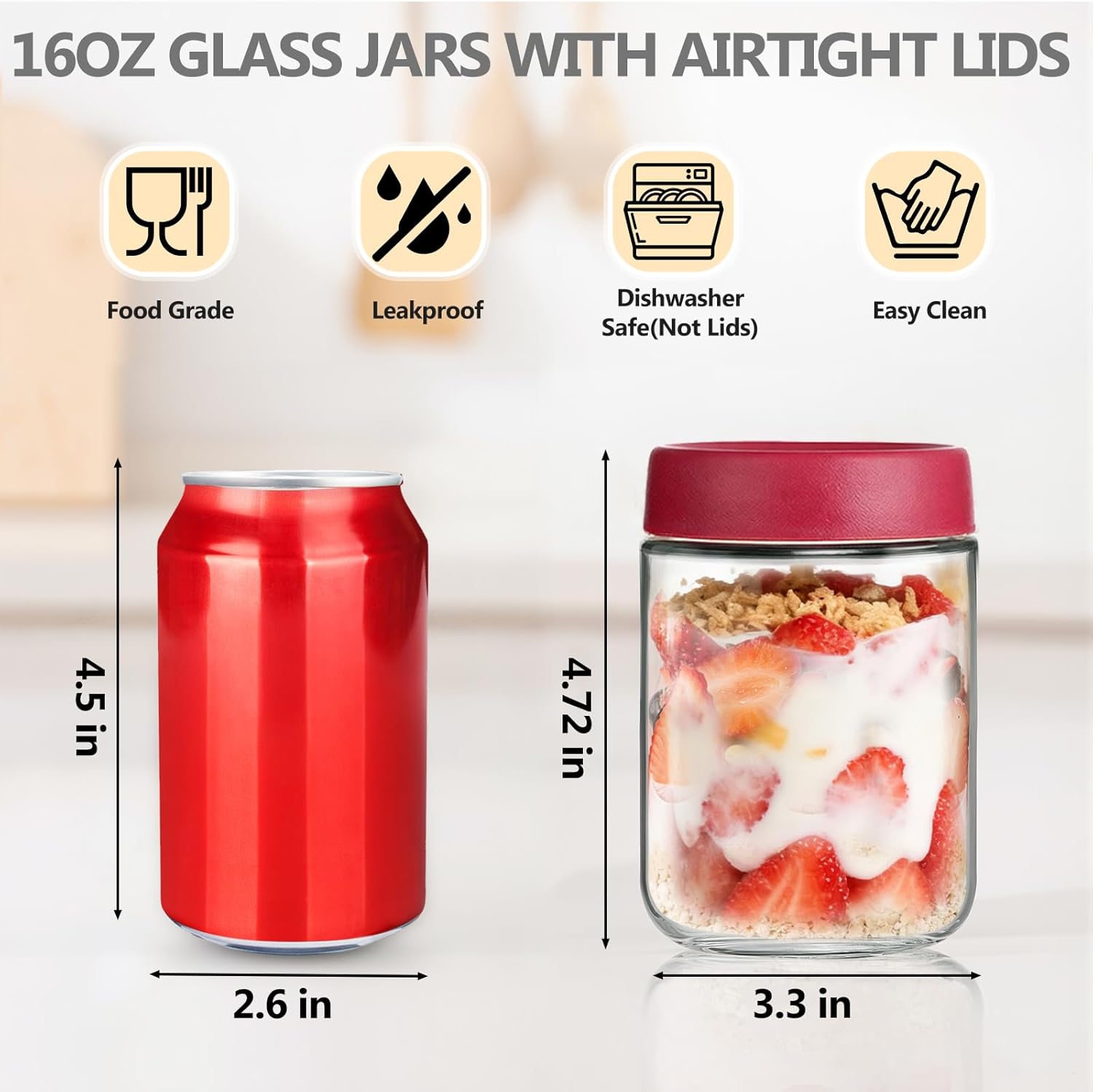 12 Pack Overnight Oats Contain - Food Storage Containers Glass ulasan dan harga