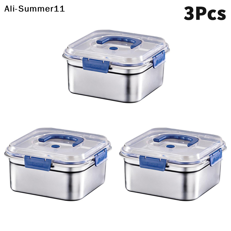 【S11】1/3/5Pcs Stainless Steel  - Food Storage Containers Xl ulasan dan harga