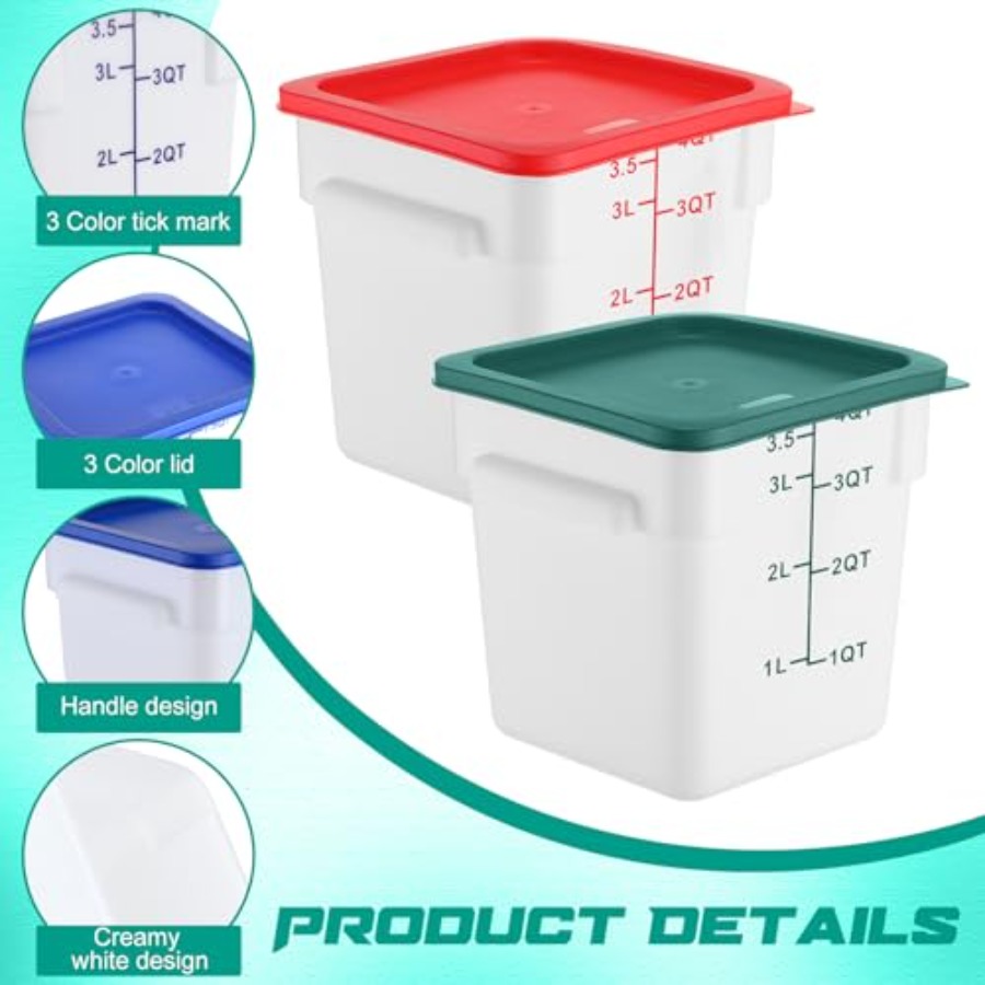 6 Pieces 4 Quart Commercial Fo - Food Storage Quart Containers ulasan dan harga