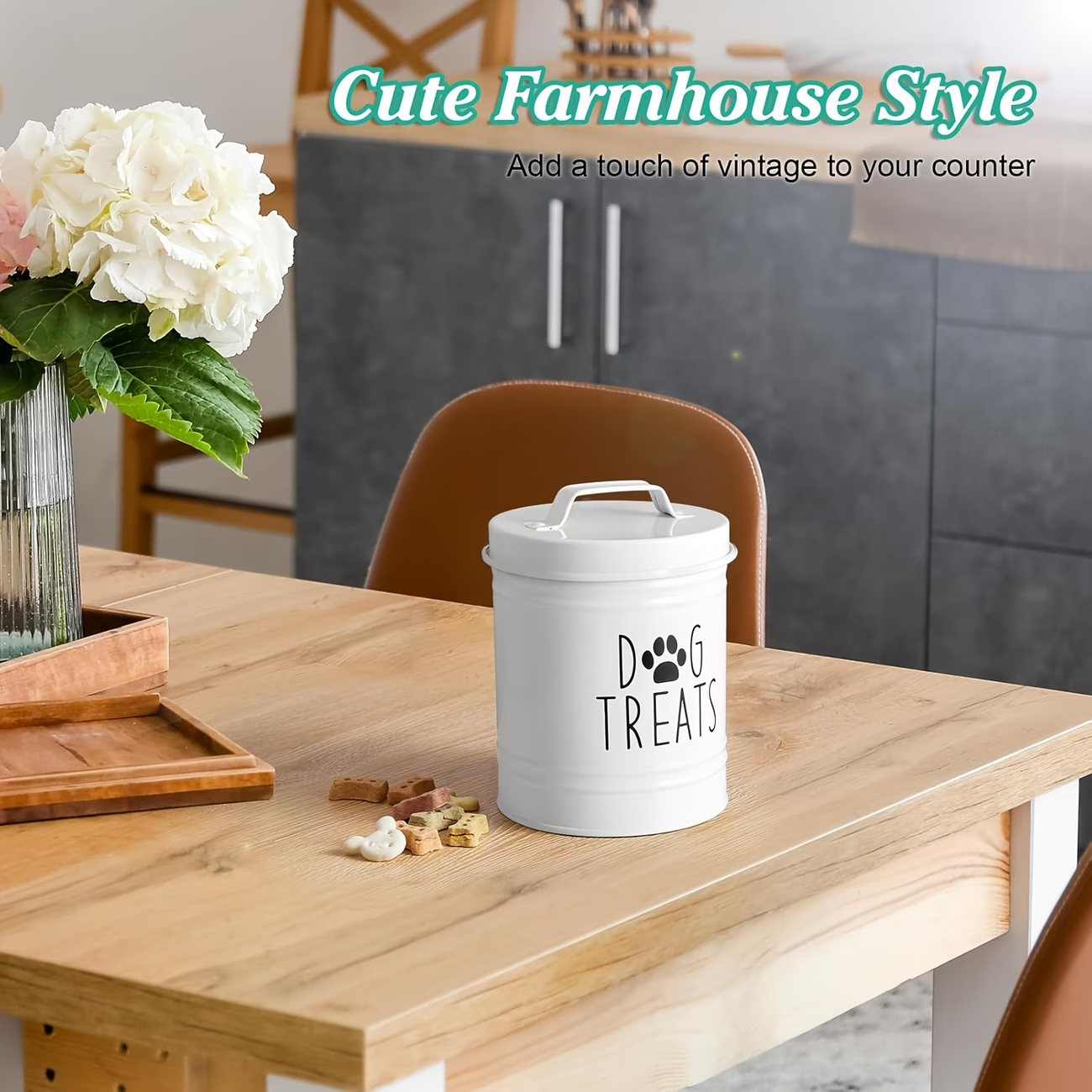 Farmhouse Style Dog Treat Jar, - Food Storage For Dog ulasan dan harga