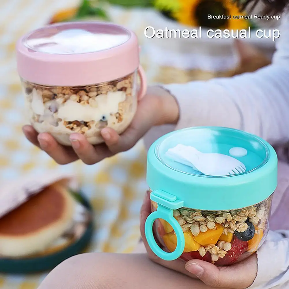600ml Oatmeal Cup Airtight Lid - Food Storage Yogurt ulasan dan harga