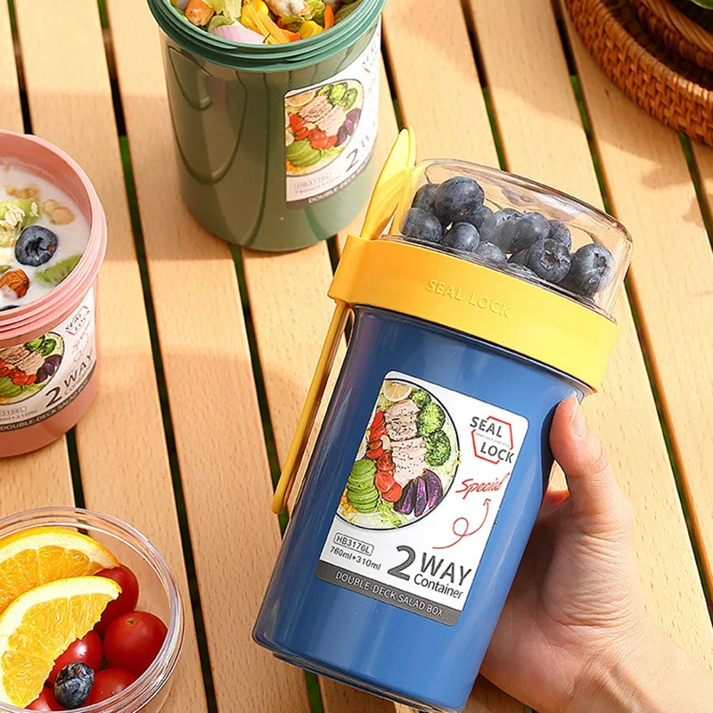 Bento Lunch Box Salad Oatmeal  - Food Storage Yogurt ulasan dan harga
