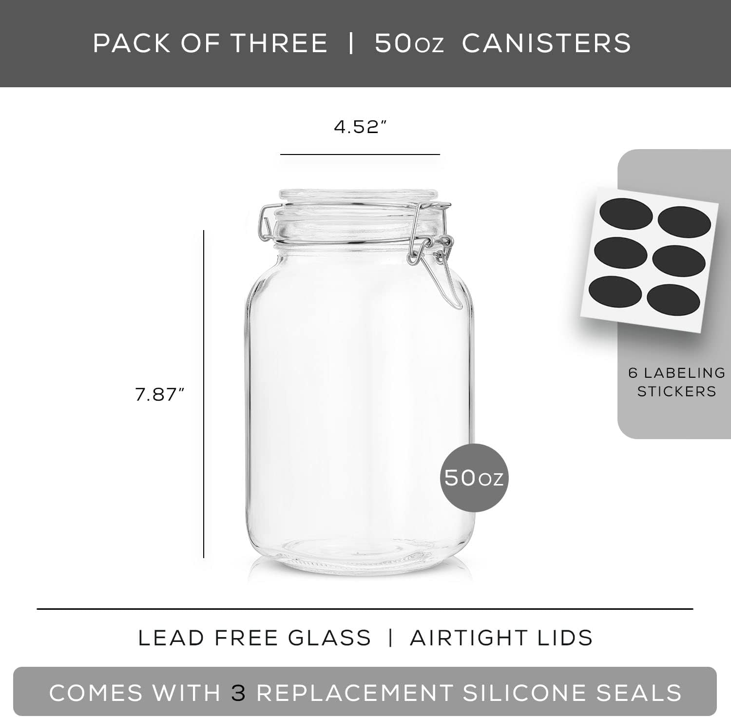 Airtight Glass Jars with Lids  - Food Storage Jar Set ulasan dan harga