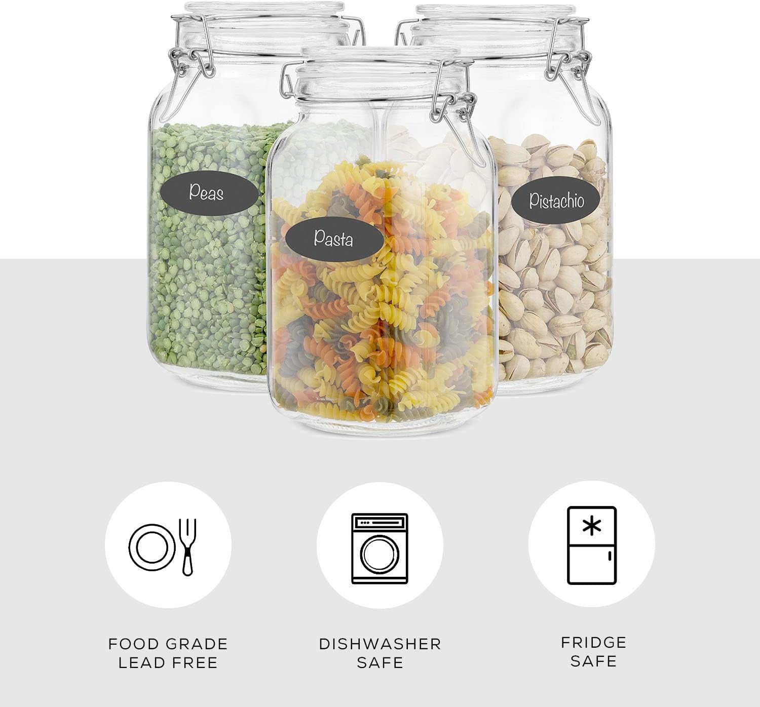 Airtight Glass Jars with Lids  - Food Storage Jar Set ulasan dan harga