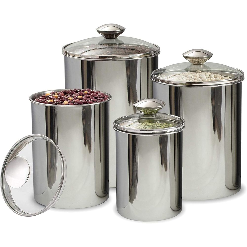 4-Piece Stainless Steel Food S - Food Storage Containers Glass ulasan dan harga