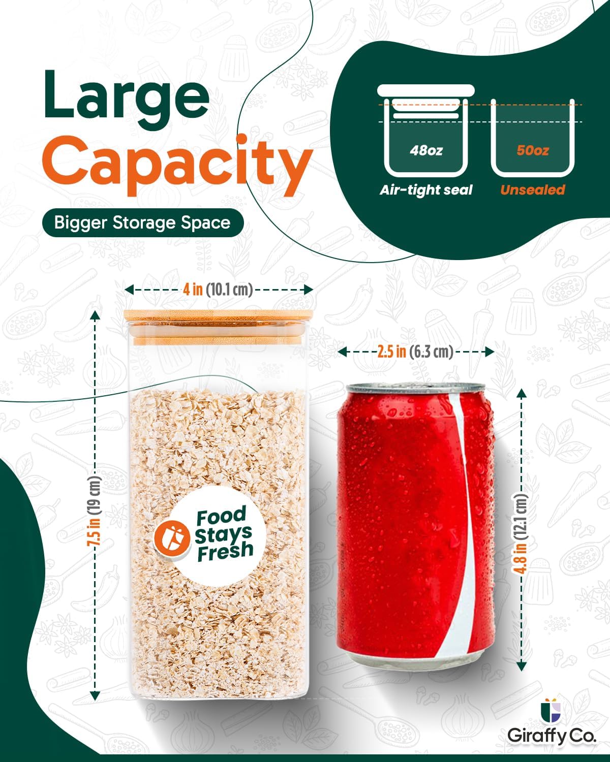 Glass Food Storage Jars with A - Food Storage Pantry ulasan dan harga