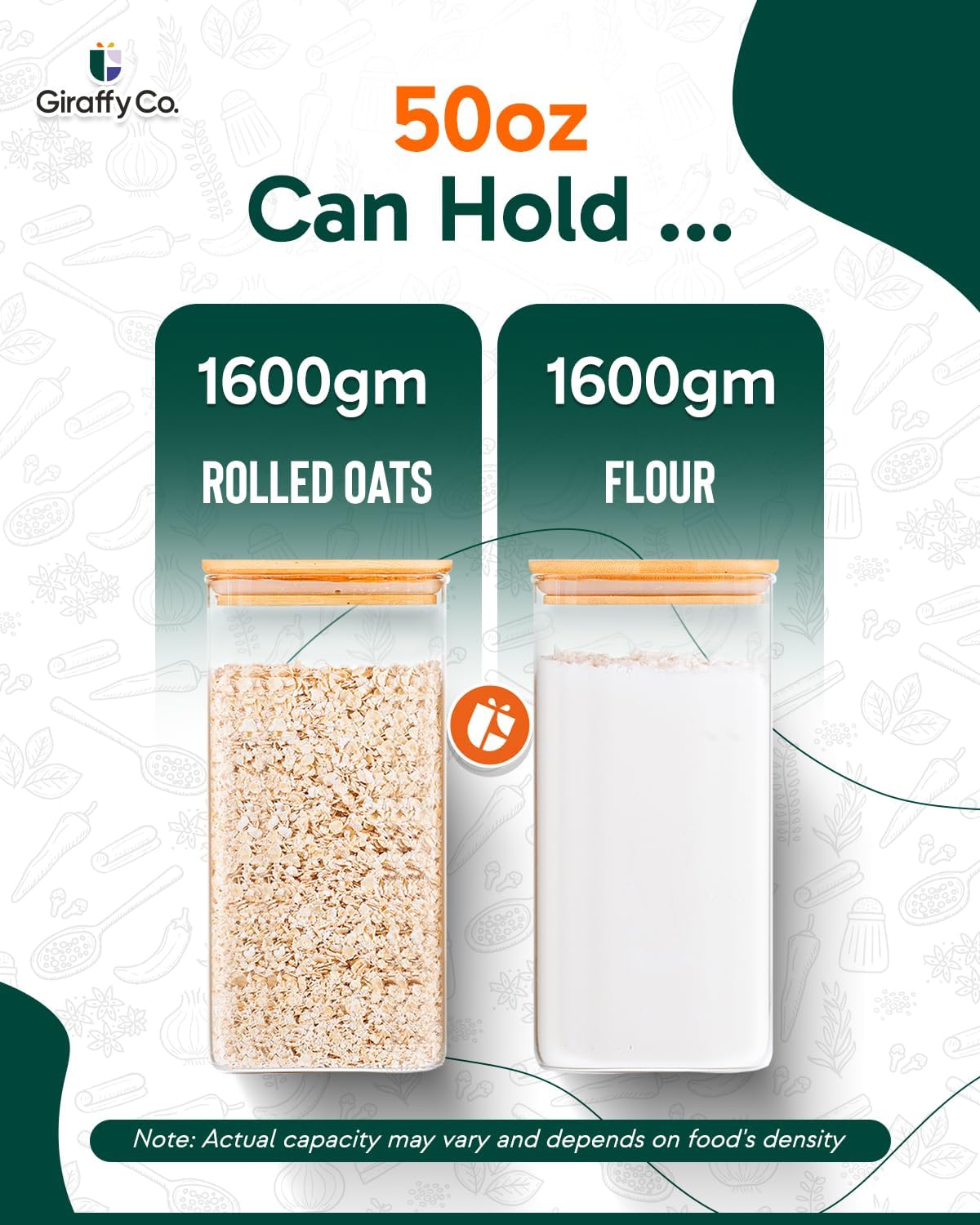 Glass Food Storage Jars with A - Food Storage Pantry ulasan dan harga
