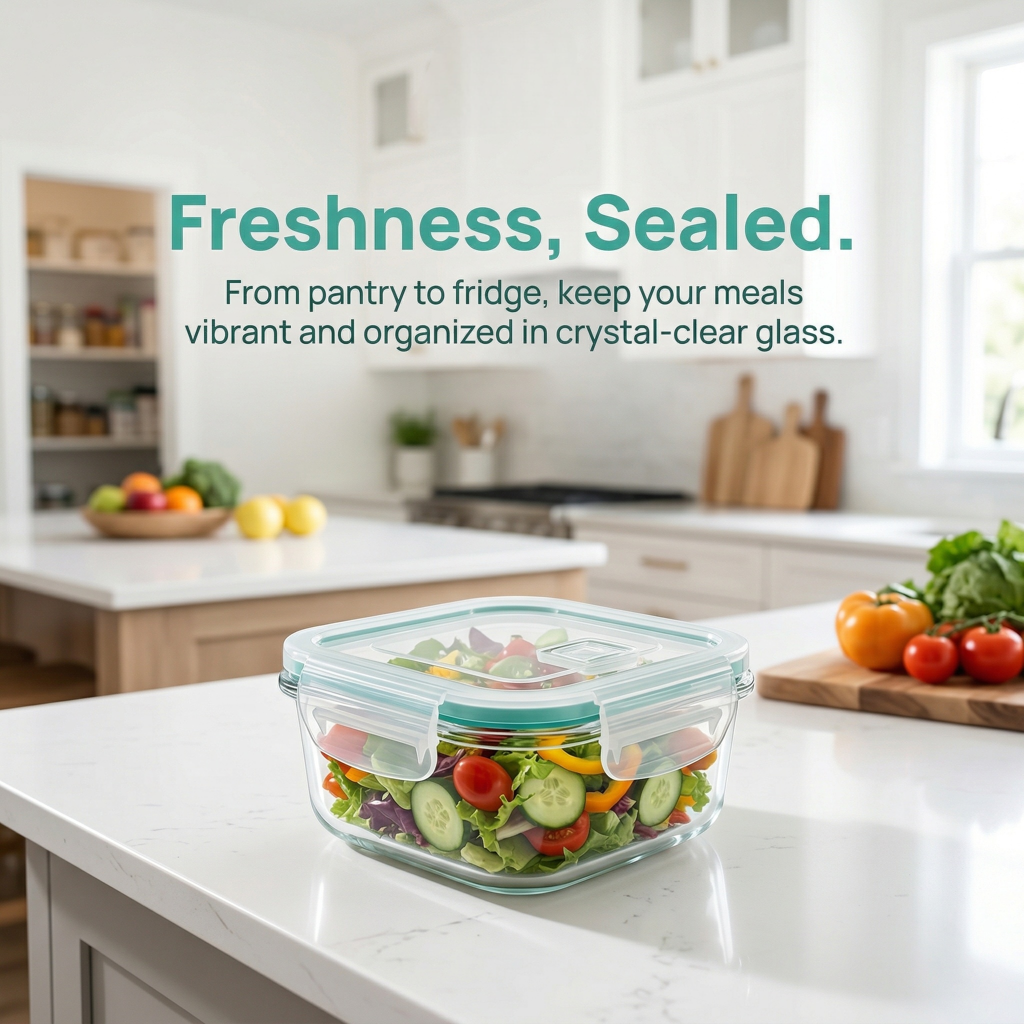 A set of 8 food storage contai - Food Storage Containers Glass ulasan dan harga