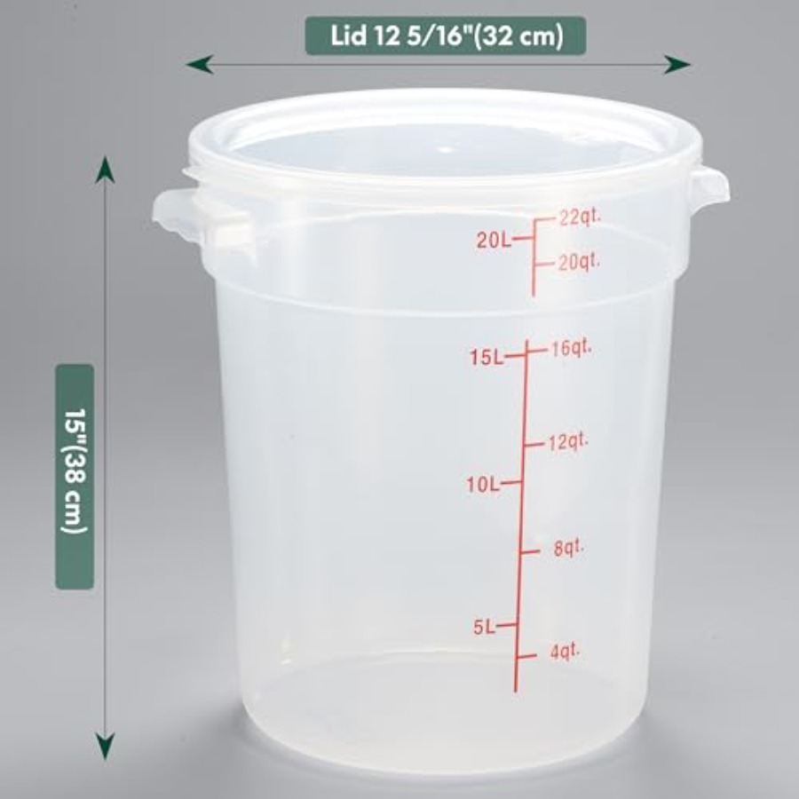 22 Quart Translucent Round Foo - Food Storage Quart Containers ulasan dan harga