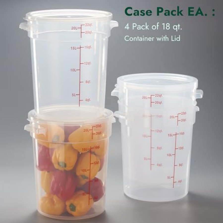 22 Quart Translucent Round Foo - Food Storage Quart Containers ulasan dan harga