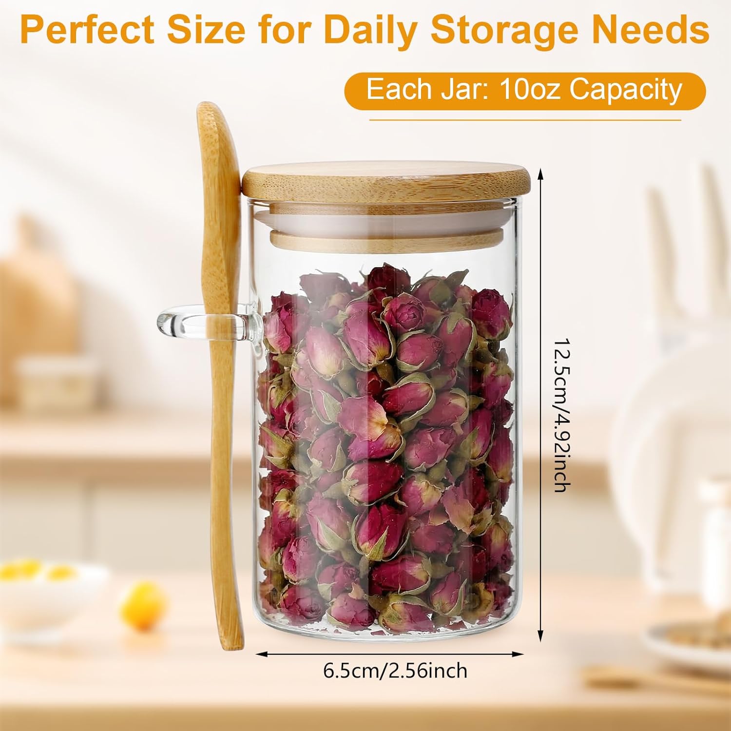 10 Pack Glass Jars with Bamboo - Food Storage Jar Set ulasan dan harga
