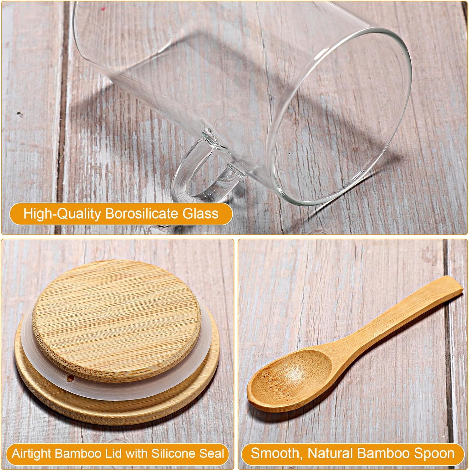 10 Pack Glass Jars with Bamboo - Food Storage Jar Set ulasan dan harga