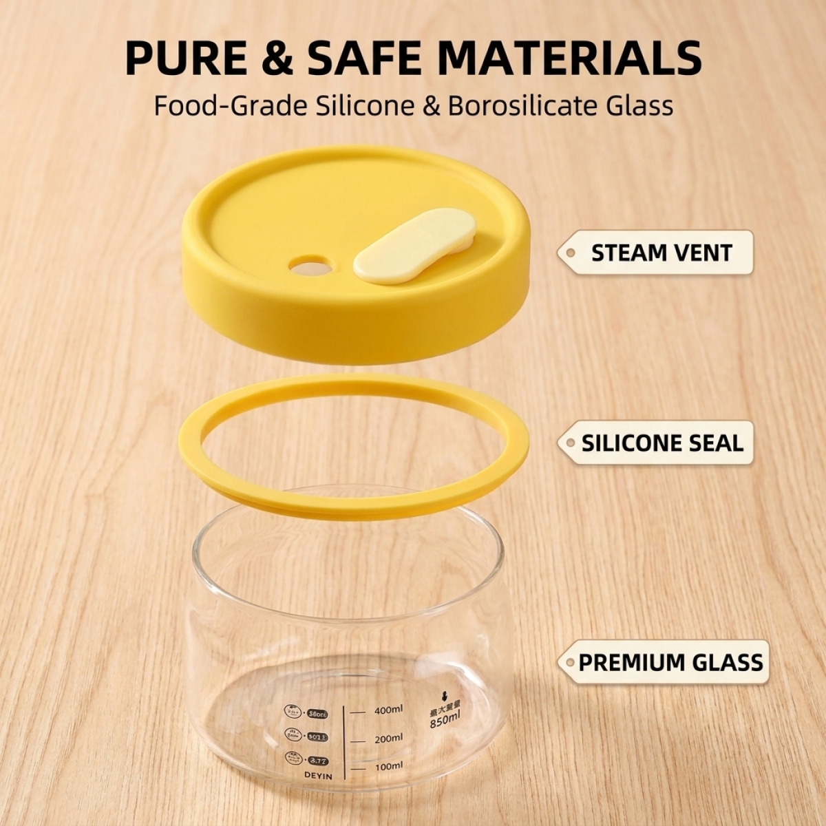 Leakproof Glass Food Storage C - Food Storage Yellow ulasan dan harga