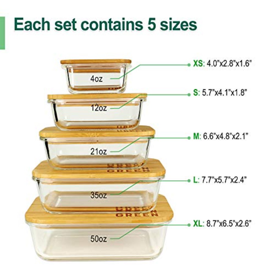 Glass Containers with Bamboo L - Food Storage Pantry ulasan dan harga