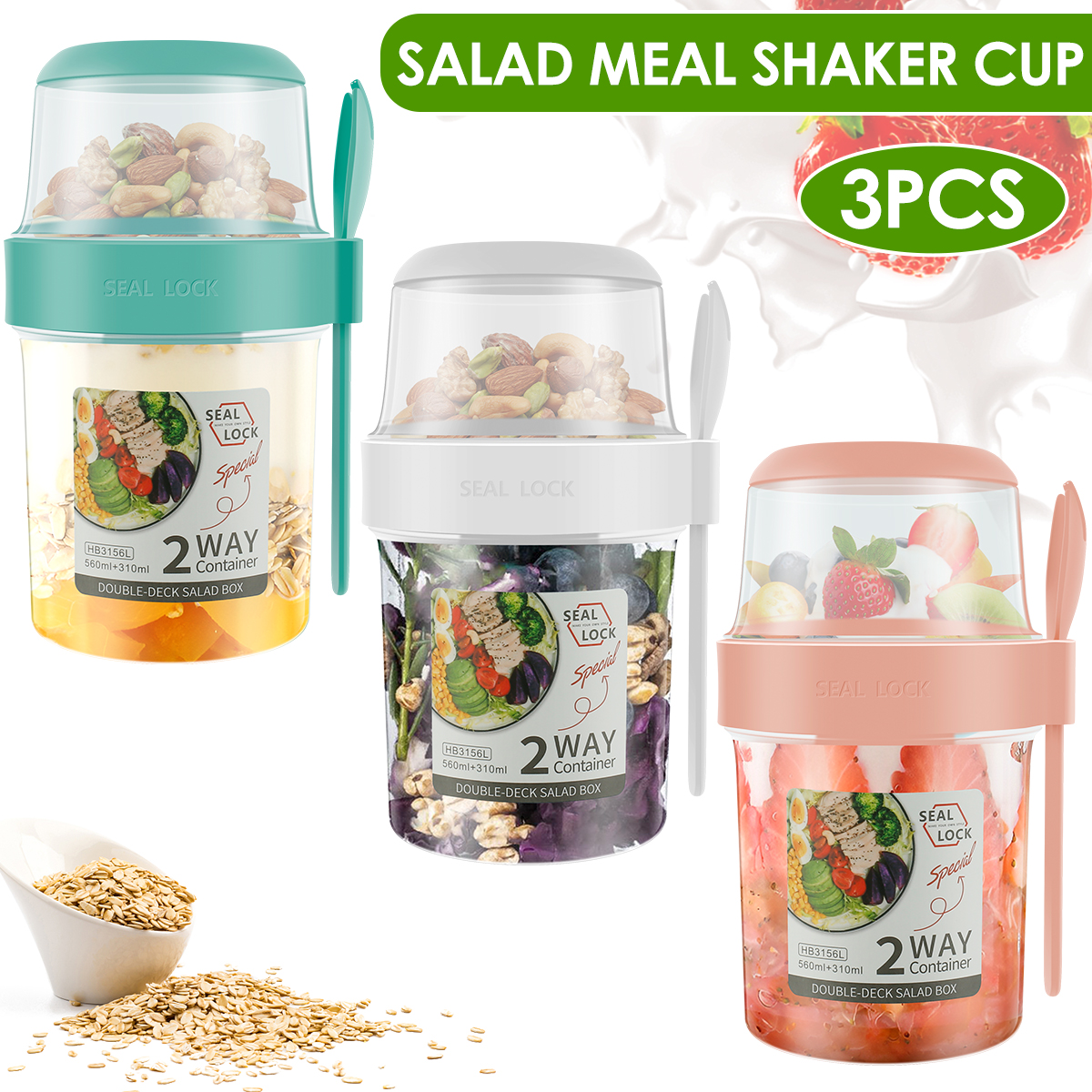 3/2Pcs Double-layer Fresh-keep - Food Storage Yogurt ulasan dan harga