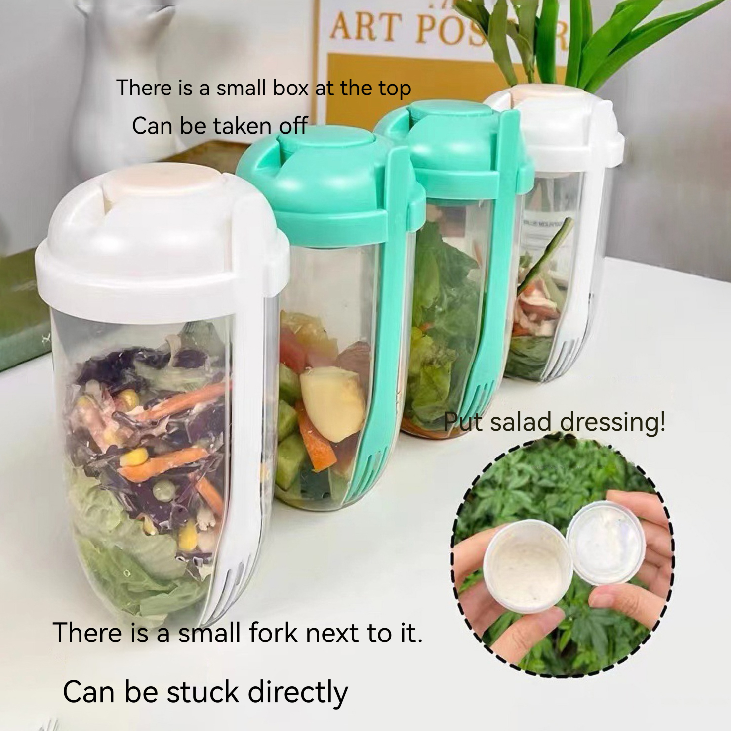 3In1 Portable Salad Cup Breakf - Food Storage Yogurt ulasan dan harga