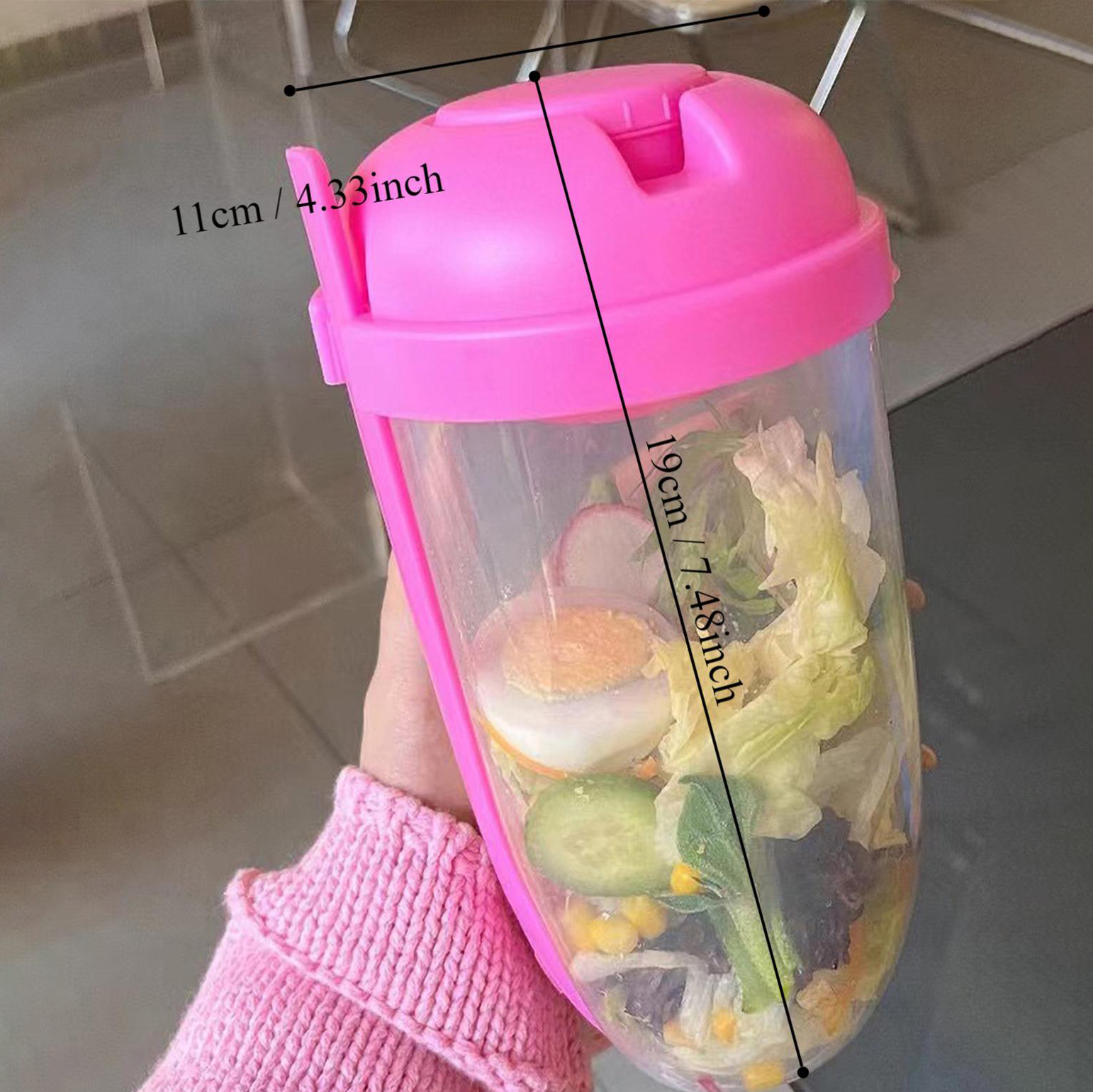 3In1 Portable Salad Cup Breakf - Food Storage Yogurt ulasan dan harga
