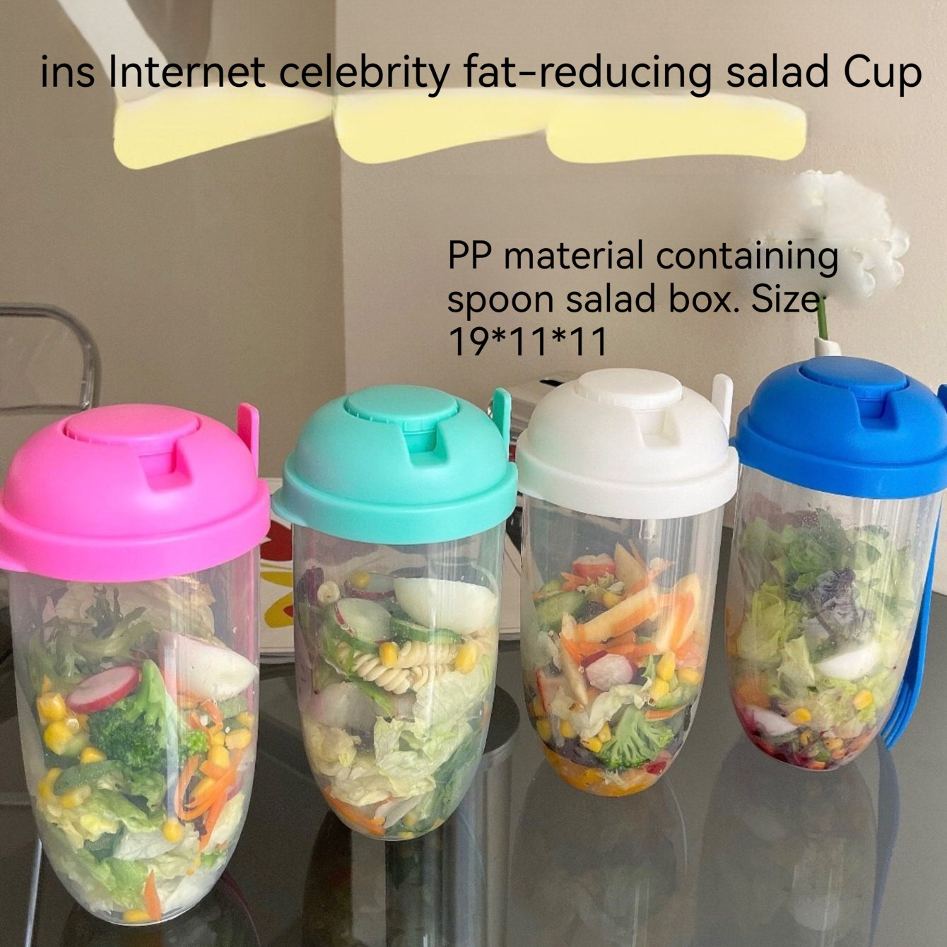 3In1 Portable Salad Cup Breakf - Food Storage Yogurt ulasan dan harga