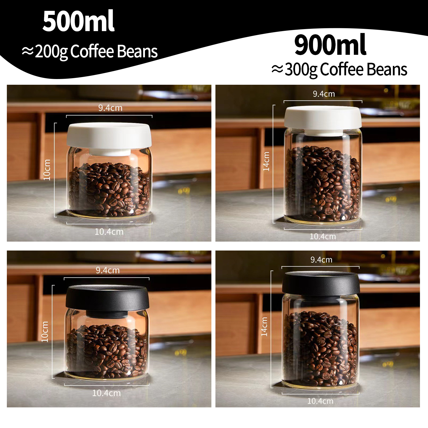 OANKR Vacuum Coffee Canister 5 - Food Storage Containers Glass ulasan dan harga