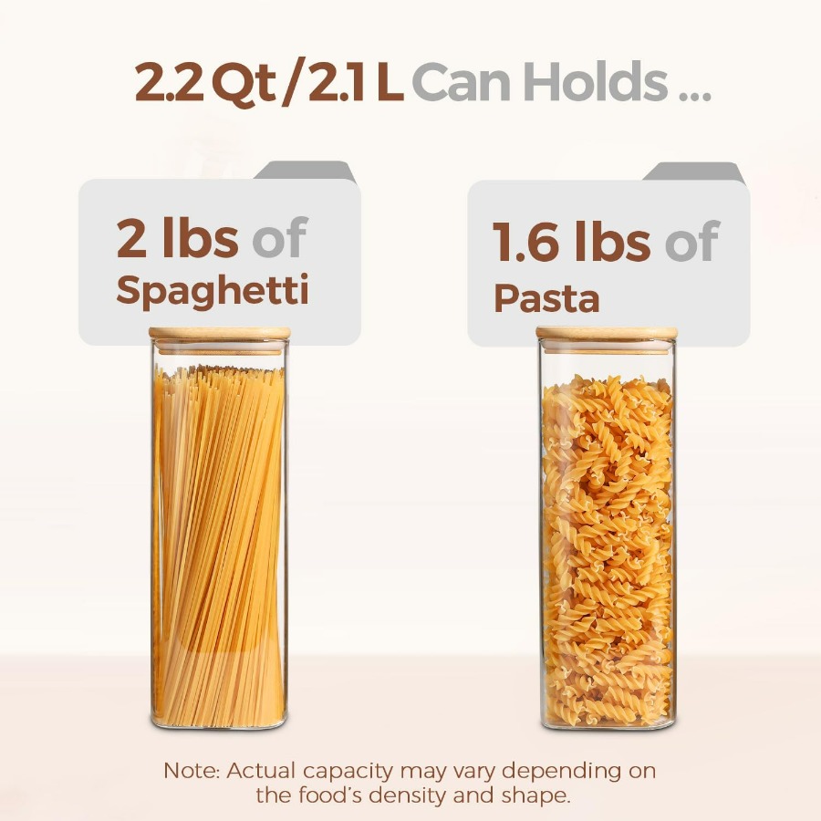 Glass Spaghetti Pasta Storage  - Food Storage Jar Set ulasan dan harga
