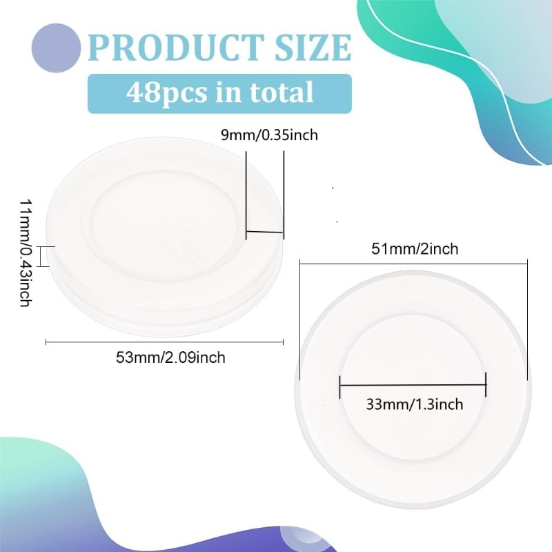 48 Pcs 2inch Yogurt Jar Lids C - Food Storage Yogurt ulasan dan harga