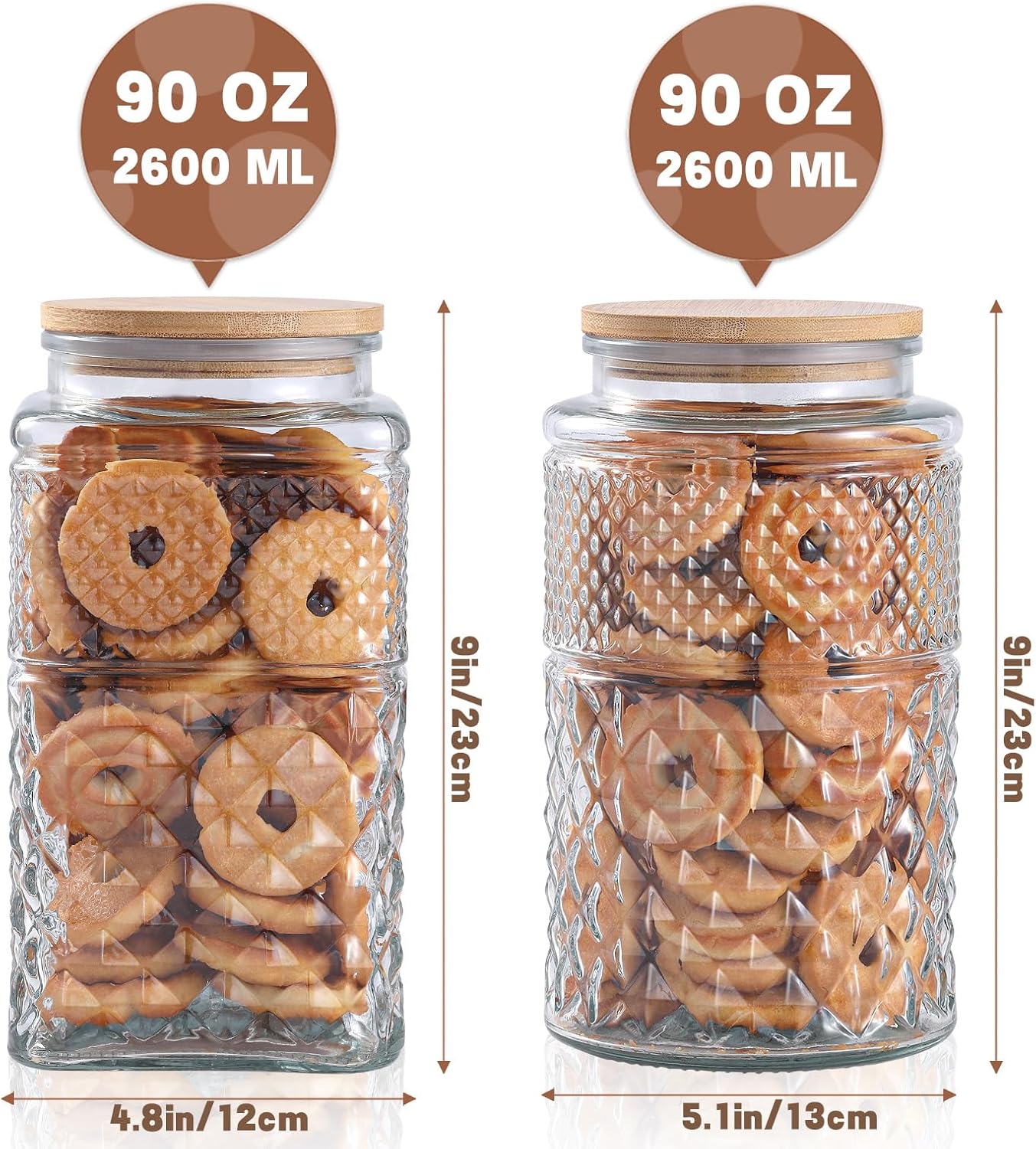 0.7Gallon/2600ml Glass Cookie  - Food Storage Jar Set ulasan dan harga